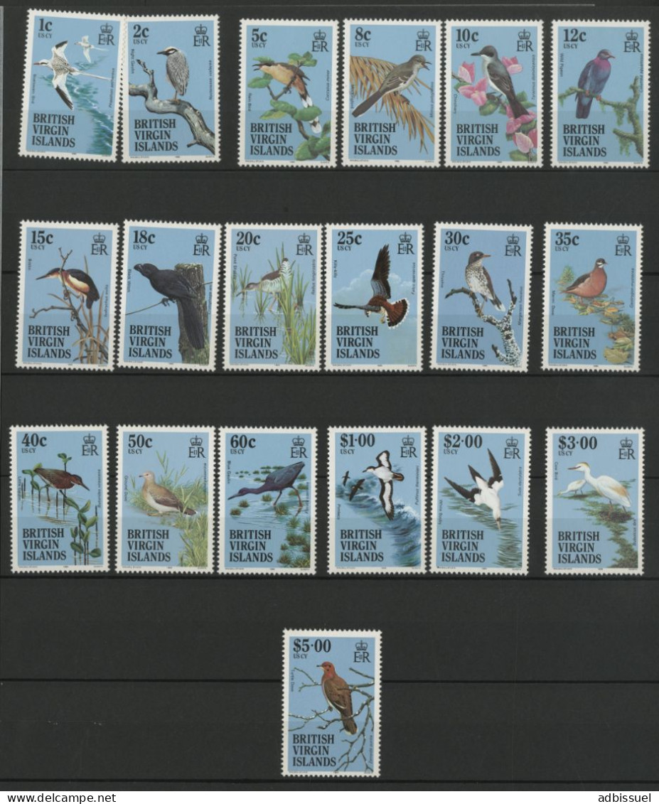 Iles Vierges Britanniques N° 508 à 526 Cote 70 € Neufs ** (MNH) OISEAUX BIRDS Scott 490 à 508 Mi 500 à 518 SG 560 à 578 - Britse Maagdeneilanden