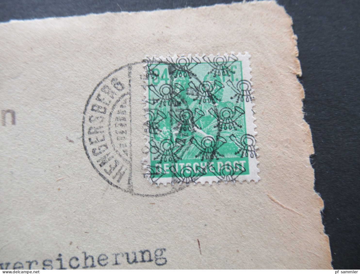 1948 Netzaufdruck MiF Nr.51 II EF Einschreiben Not R-Zettel Als Violetter Stempel Hengersberg Nach München - Briefe U. Dokumente