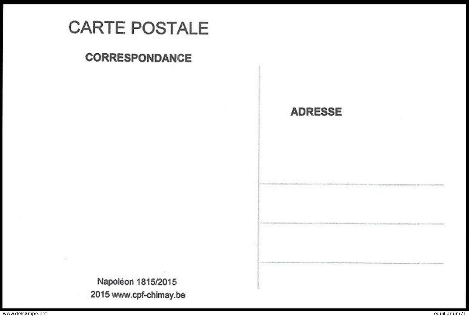 Carte Allant Avec Le / Kaart Die Overeenkomt Met - MYSTAMP 1815/2015 - Cercle Philatélique Des Fagnes - NAPOLEON - Sonstige & Ohne Zuordnung