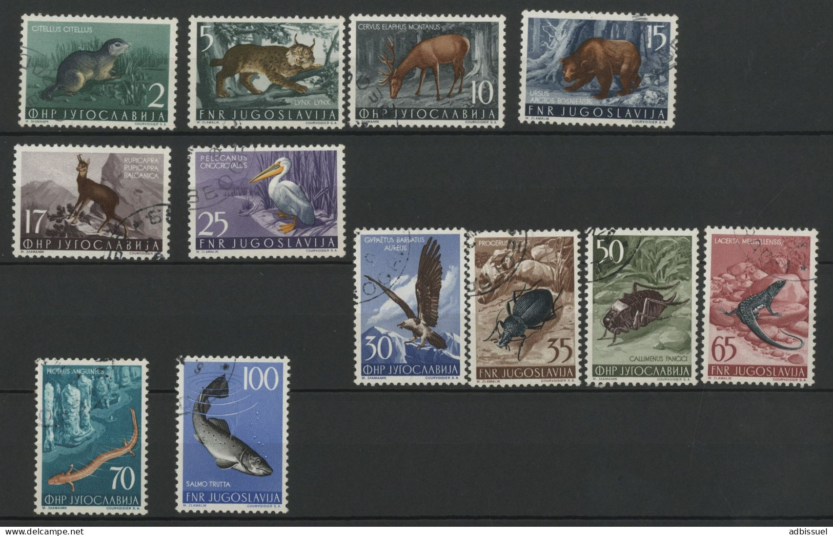 YOUGOSLAVIE N° 643 à 654 Cote 75 € Série Complète Oblitérée Sur La Faune (Scott 398 à 409) Voir Suite - Used Stamps