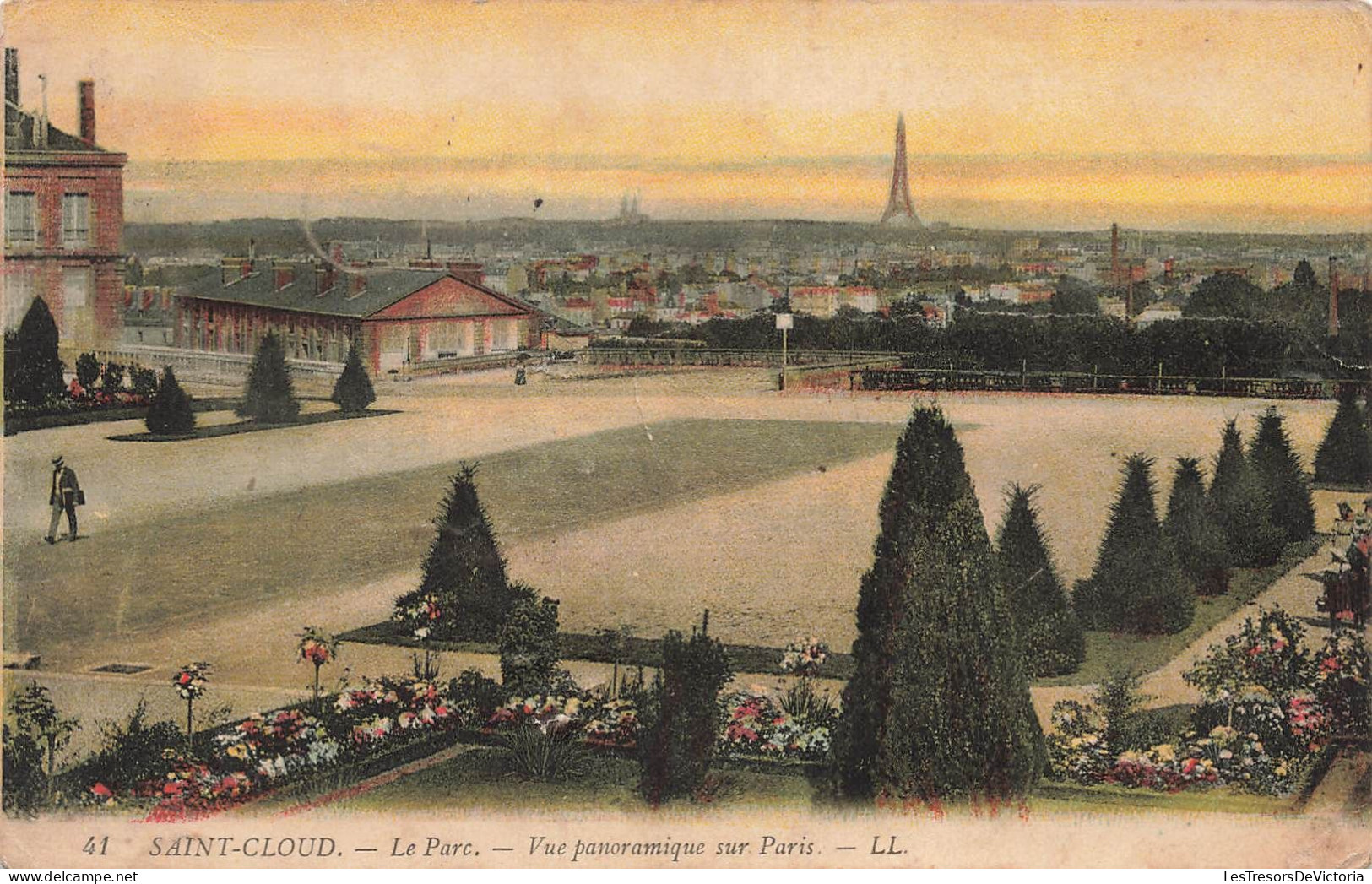 FRANCE - Saint-Cloud - Le Parc - Vu Panoramique Sur Paris - Colorisé - Carte Postale Ancienne - Saint Cloud