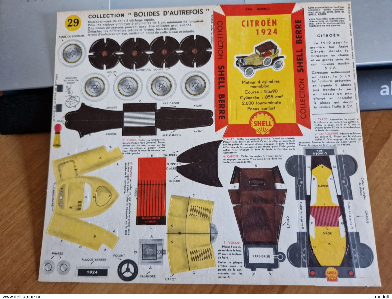 Maquette Carton Prédecoupé Shell Berre - Citroën 1924 - Kartonmodellbau  / Lasercut