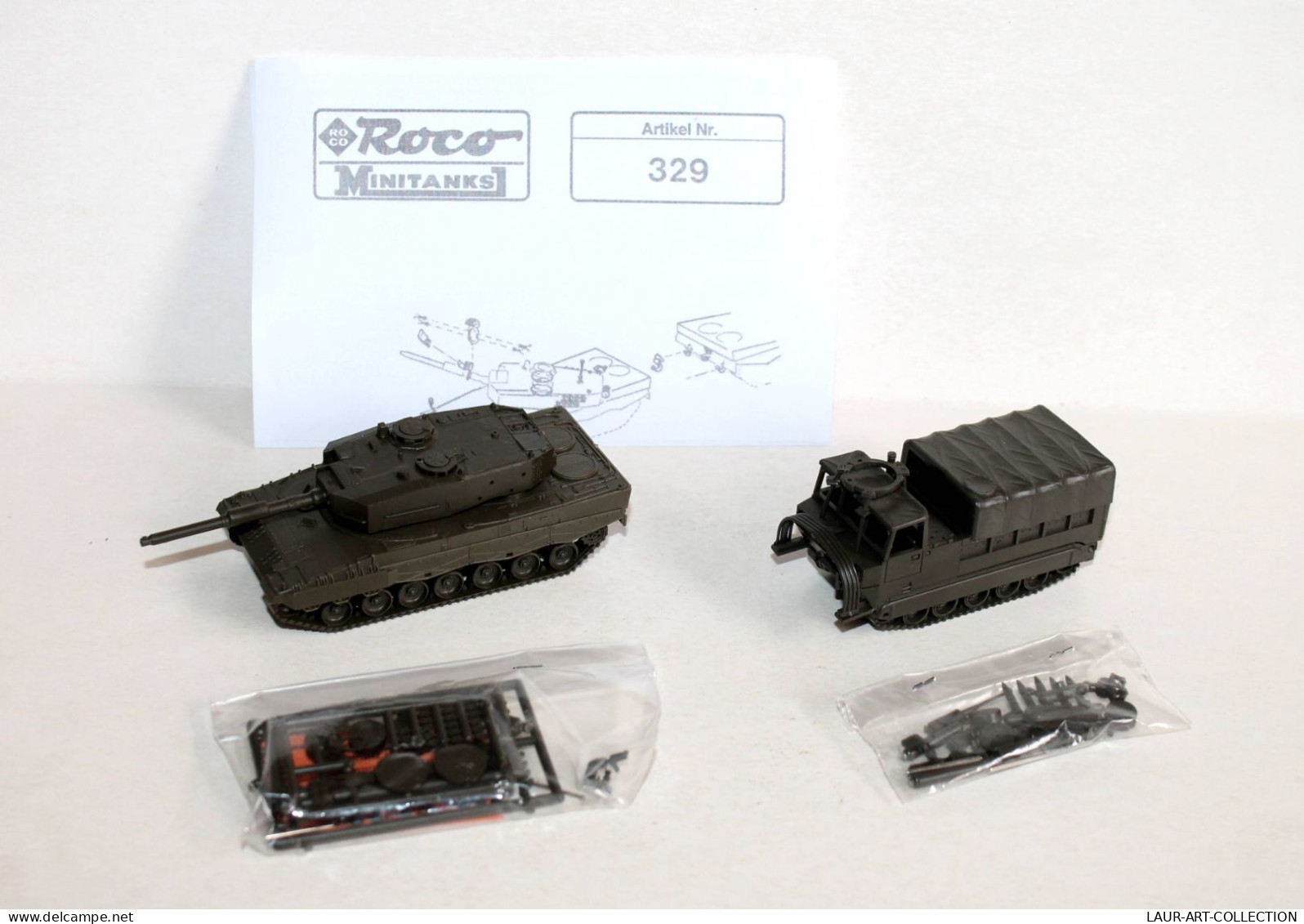 ROCO MINITANKS HO N°329 LEOPARD 2 CHAR COMBAT + N°515 M548 TRANSPORTEUR MUNITION - MODELE REDUIT MILITAIRE (1712.3) - Panzer