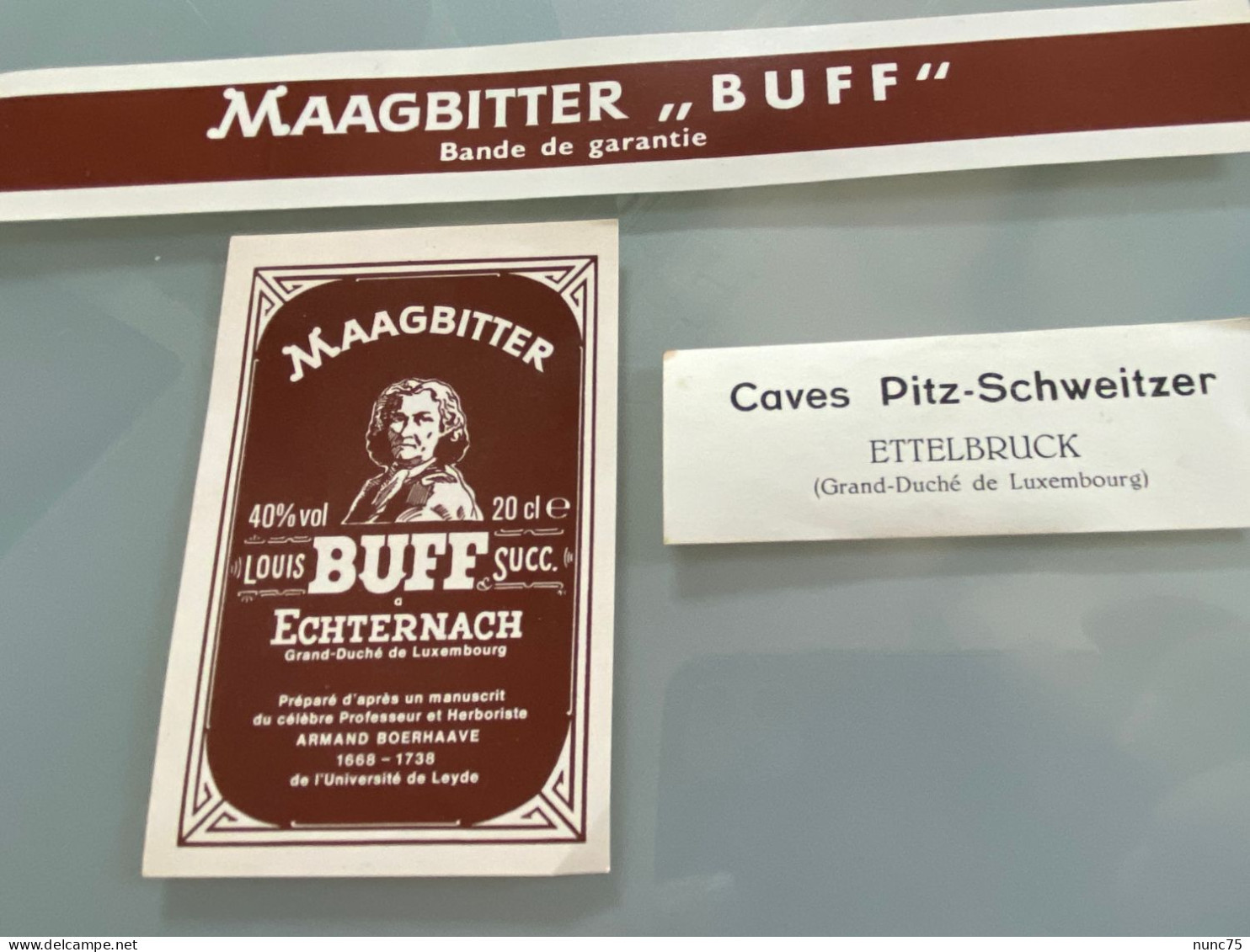 •• NEW ••  ETIQUETTES Anciennes BUFF PITZ SCHWEITZER  Ettelbruck Luxembourg Vers 1960 Alcool Biere Brasserie Liqueur (3) - Lussemburgo