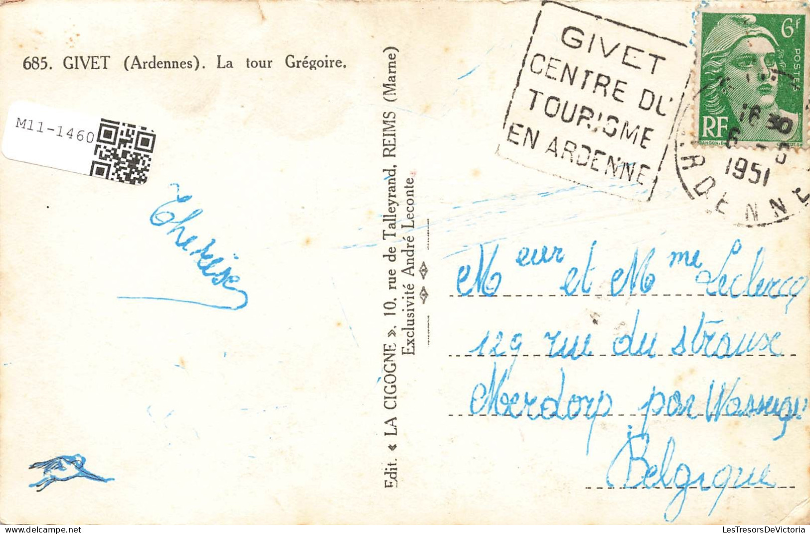 FRANCE  - Givet - Ardennes - La Tour Grégoire - Colorisé - Carte Postale Ancienne - Givet