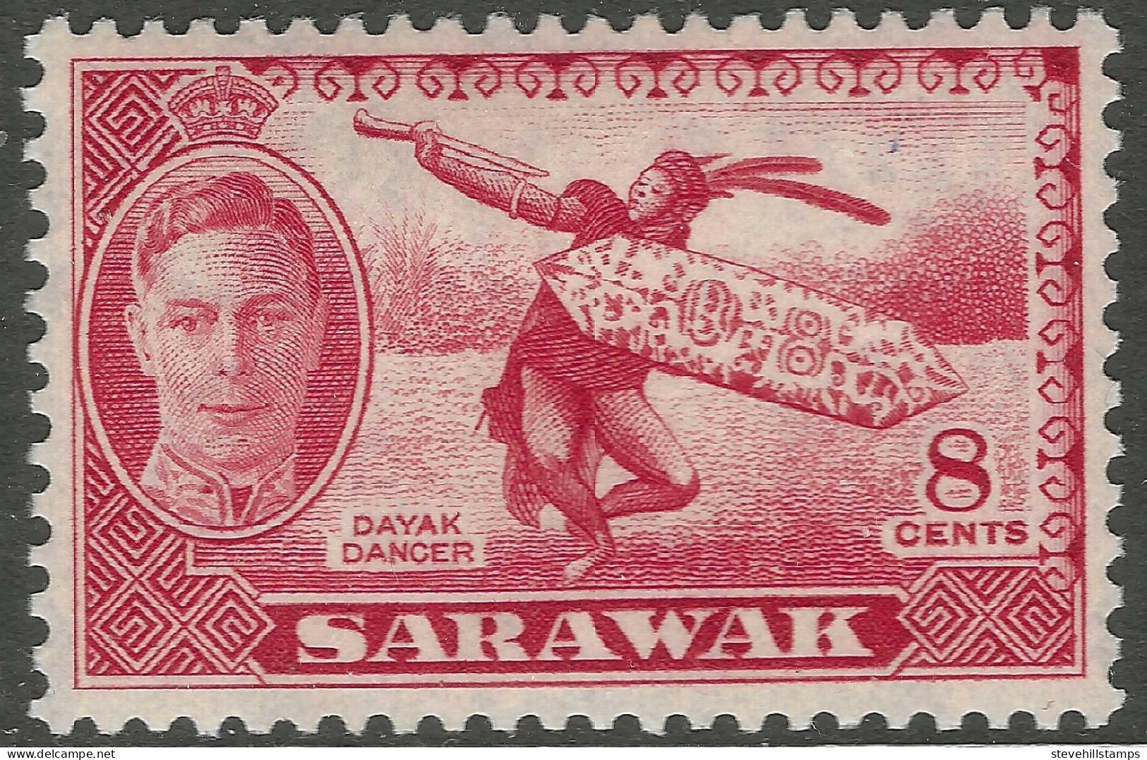 Sarawak. 1950 KGVI. 8c MH. SG 176 - Sarawak (...-1963)