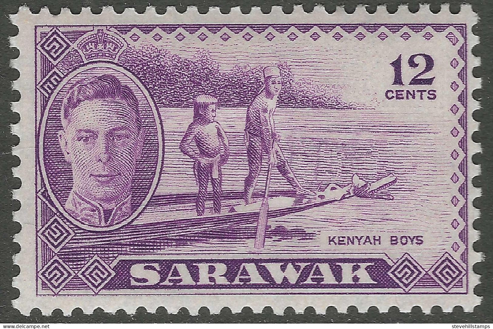 Sarawak. 1950 KGVI. 12c MH. SG 178 - Sarawak (...-1963)