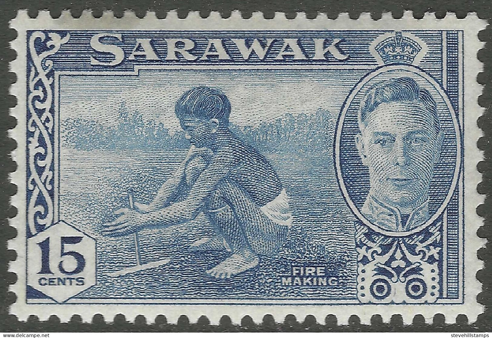 Sarawak. 1950 KGVI. 15c MH. SG 179 - Sarawak (...-1963)