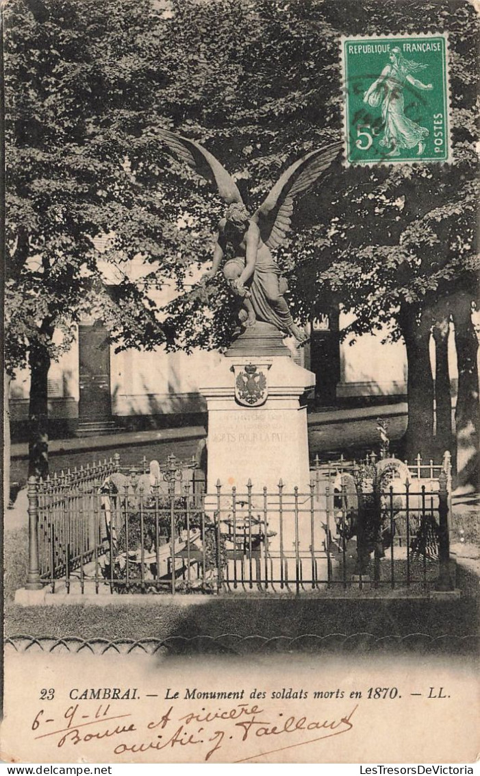 FRANCE  - Cambrai - Le Monument Des Soldats Morts -  Carte Postale Ancienne - Cambrai
