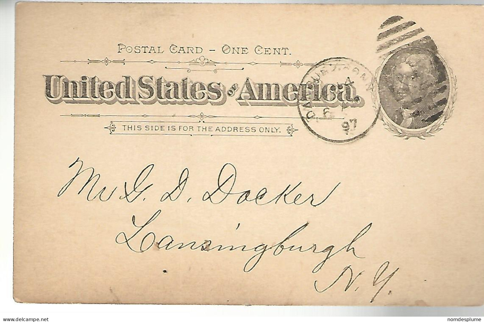 52908 ) USA Postal Stationery Danbury Postmark  Duplex 1897 - ...-1900