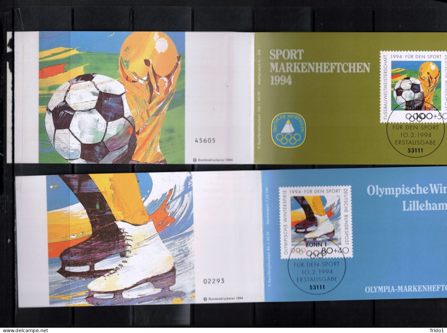 Germany 1994 Olympic Games Lillehammer + World Football Cup USA  2 Interesting Booklets Postfrisch / MNH - Invierno 1994: Lillehammer