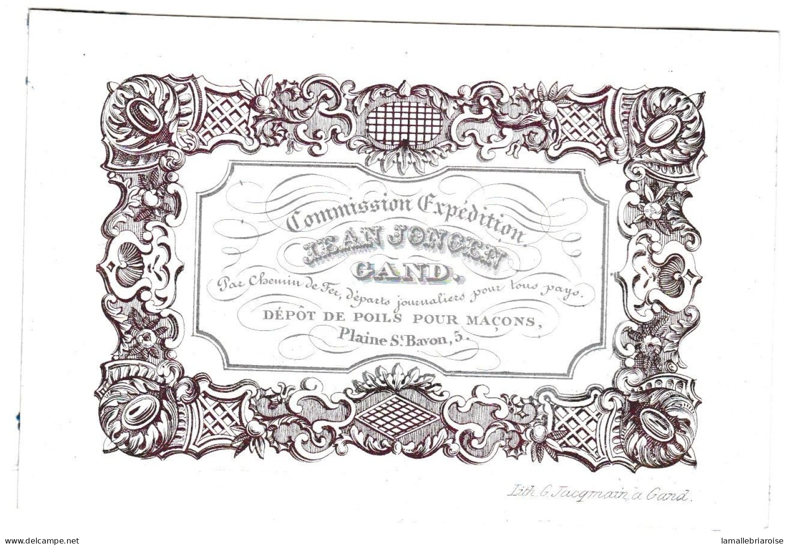 Belgique "Carte Porcelaine" Porseleinkaart, Jean Jongen, Depot De Poils Pour Maçons, Gand, Gent, Dim:105x71mm - Porzellan