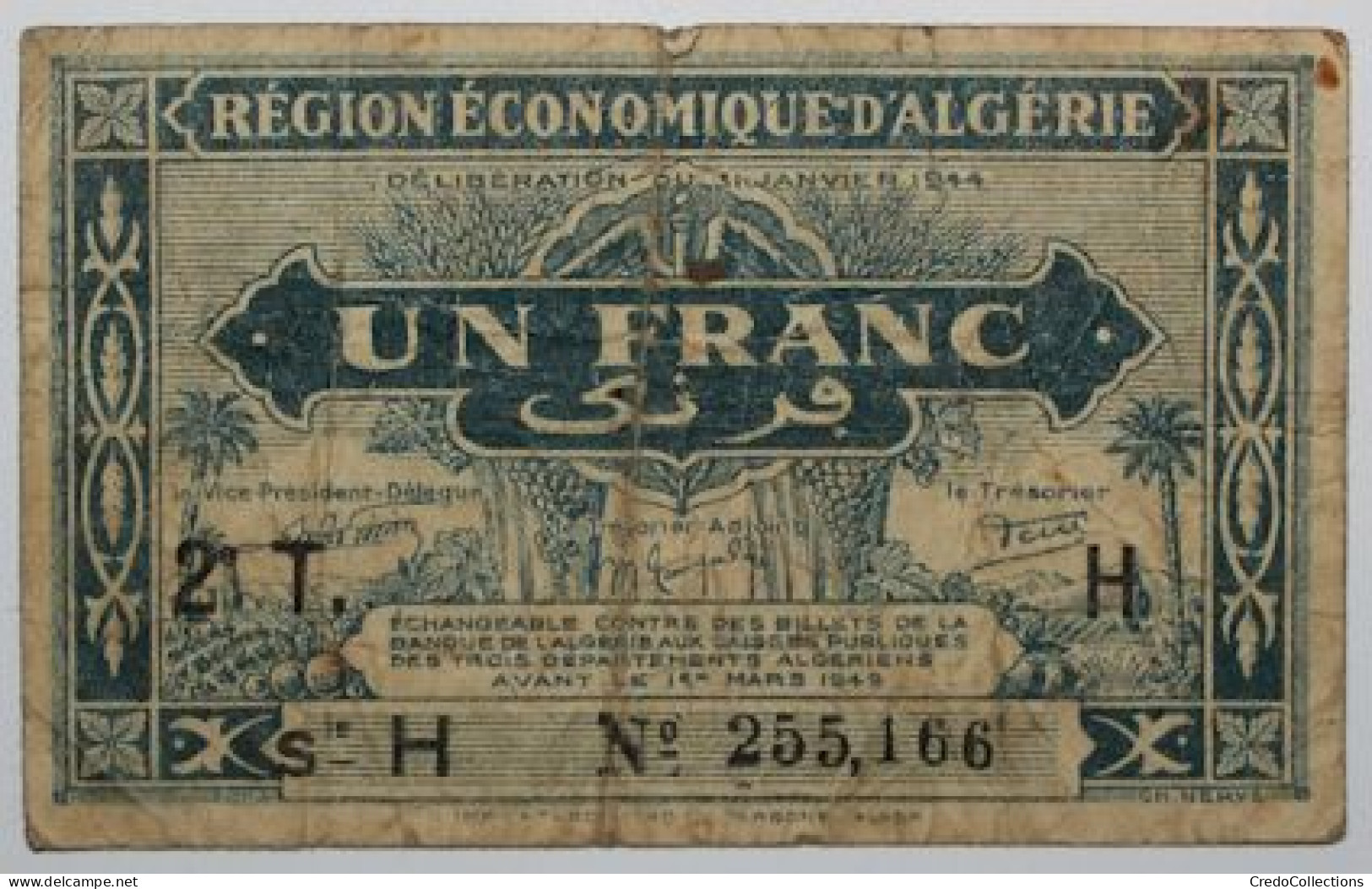 Algérie - 1 Franc - 1944 - PICK 101 - B+ - Algerien