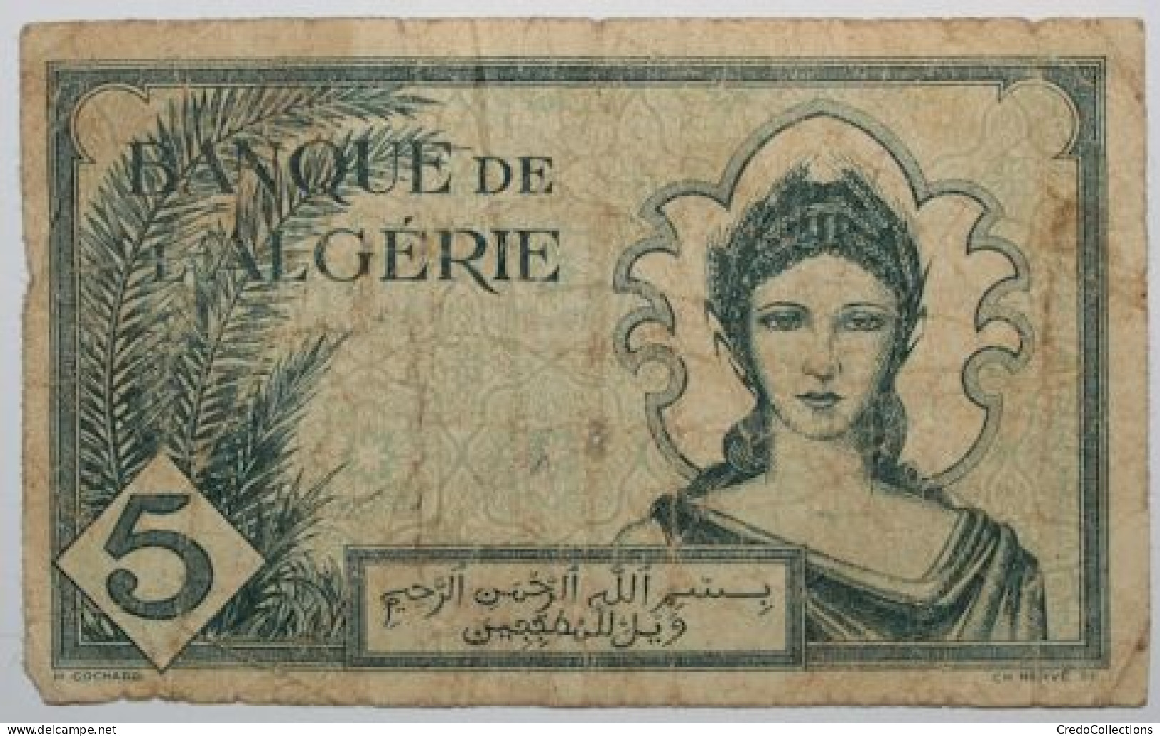 Algérie - 5 Francs - 1942 - PICK 91a - B+ - Argelia