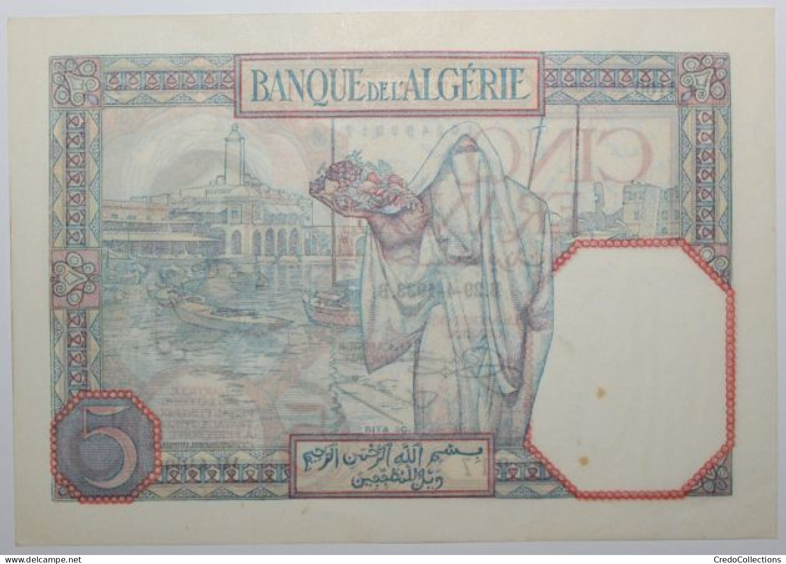 Algérie - 5 Francs - 1933 - PICK 77a.3 - SUP - Algérie