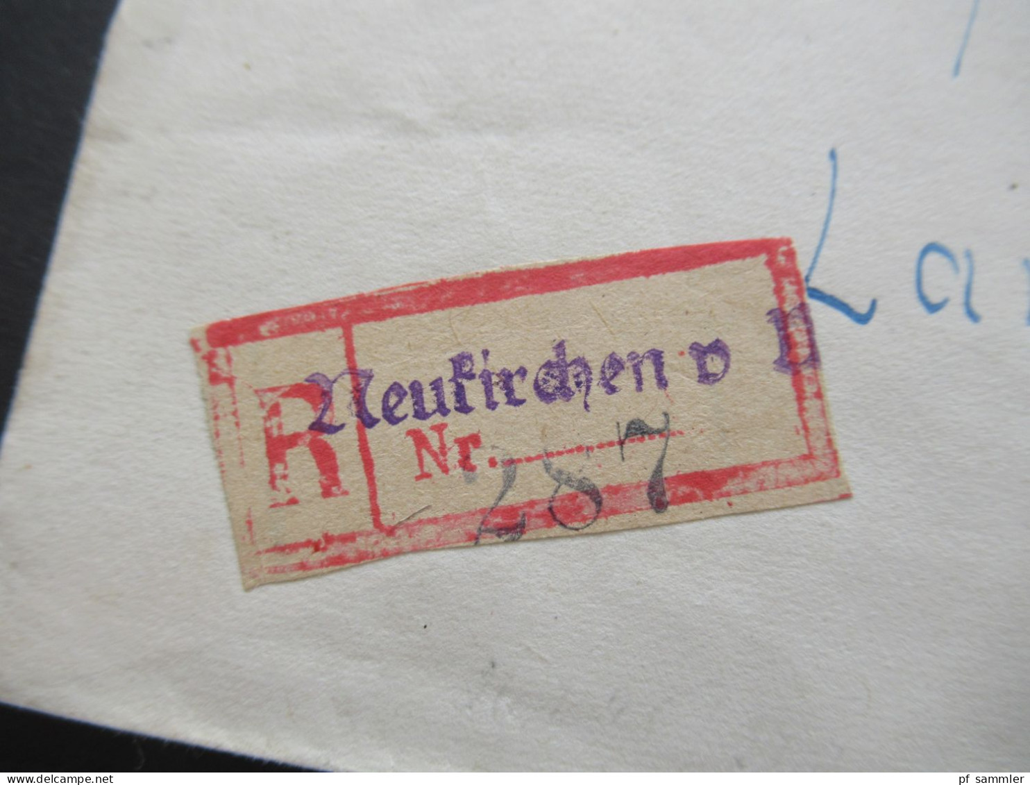 1948 Netzaufdruck Nr. 51 II EF Einschreiben Not R-Zettel Gestempel L1 Neukirchen V.W. Nach Landshut Gesendet - Briefe U. Dokumente