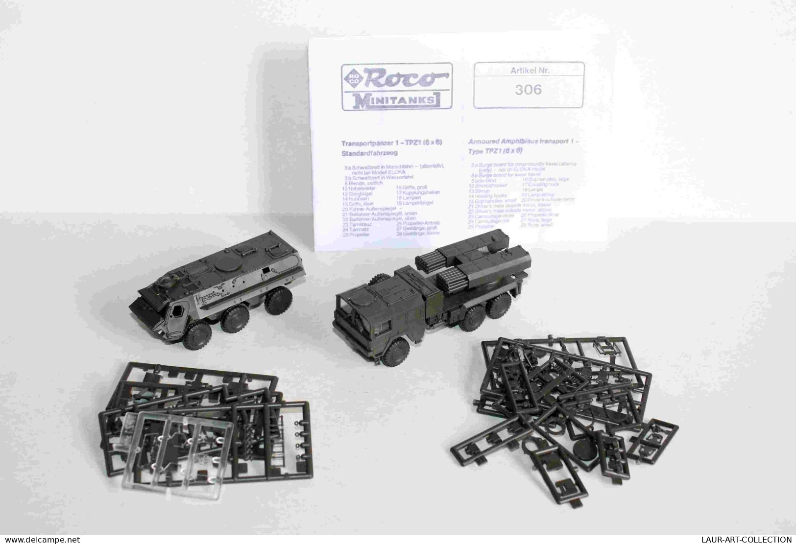 ROCO MINITANKS HO - LANCE FUSEES 110 SF 2 + N°306 TPZ1 CHAR BLINDE DE TRANSPORTS - MODELE REDUIT MILITAIRE (1712.5) - Tanks