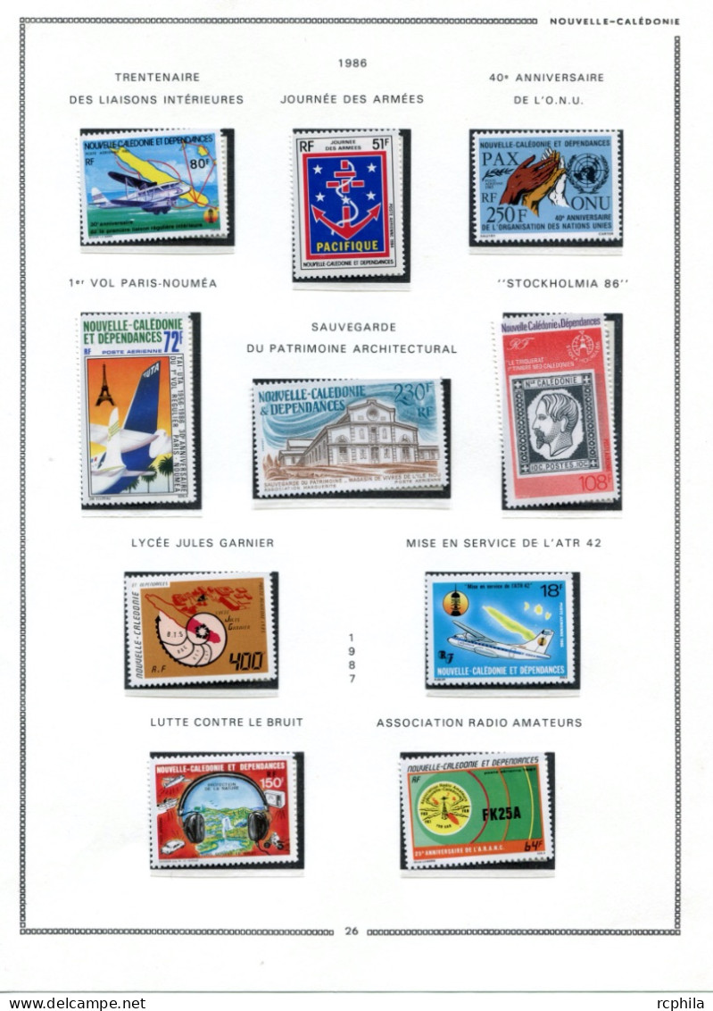 RC 25793 NOUVELLE CALEDONIE COTE +1500€ ENTRE N° 3 / 275 COLLECTION POSTE AERIENNE TRES AVANCÉE NEUF * / ** MH / MNH TB