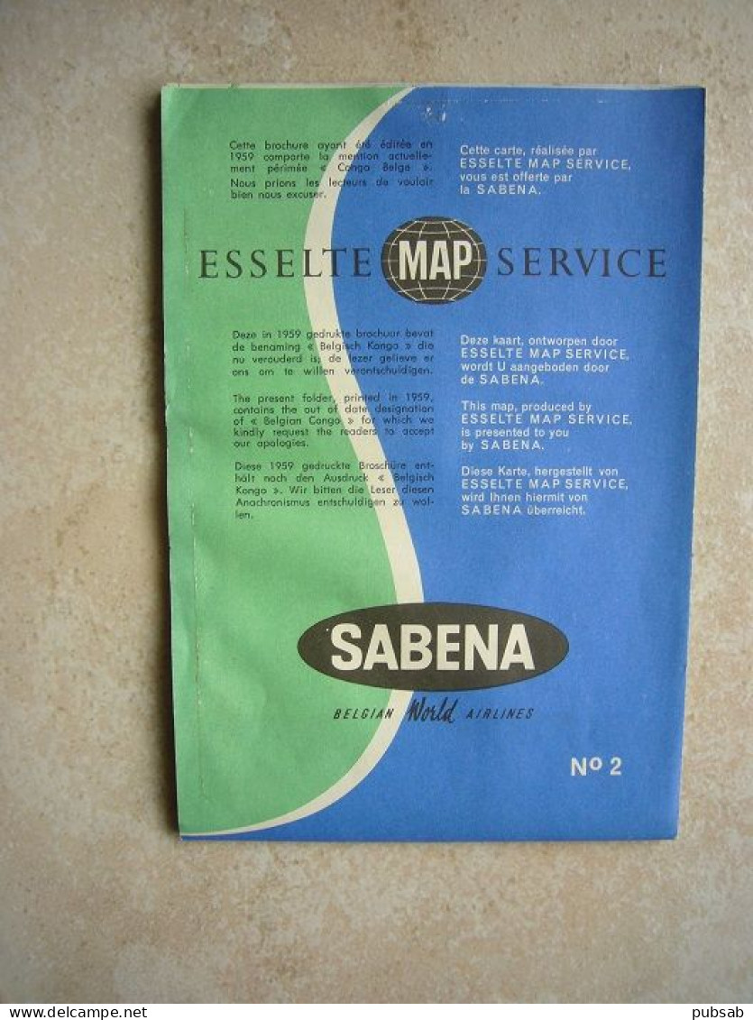 Avion / Airplane / SABENA / Map Service / Air Route / Size : 10X15cm / Airline Issue - Riviste Di Bordo