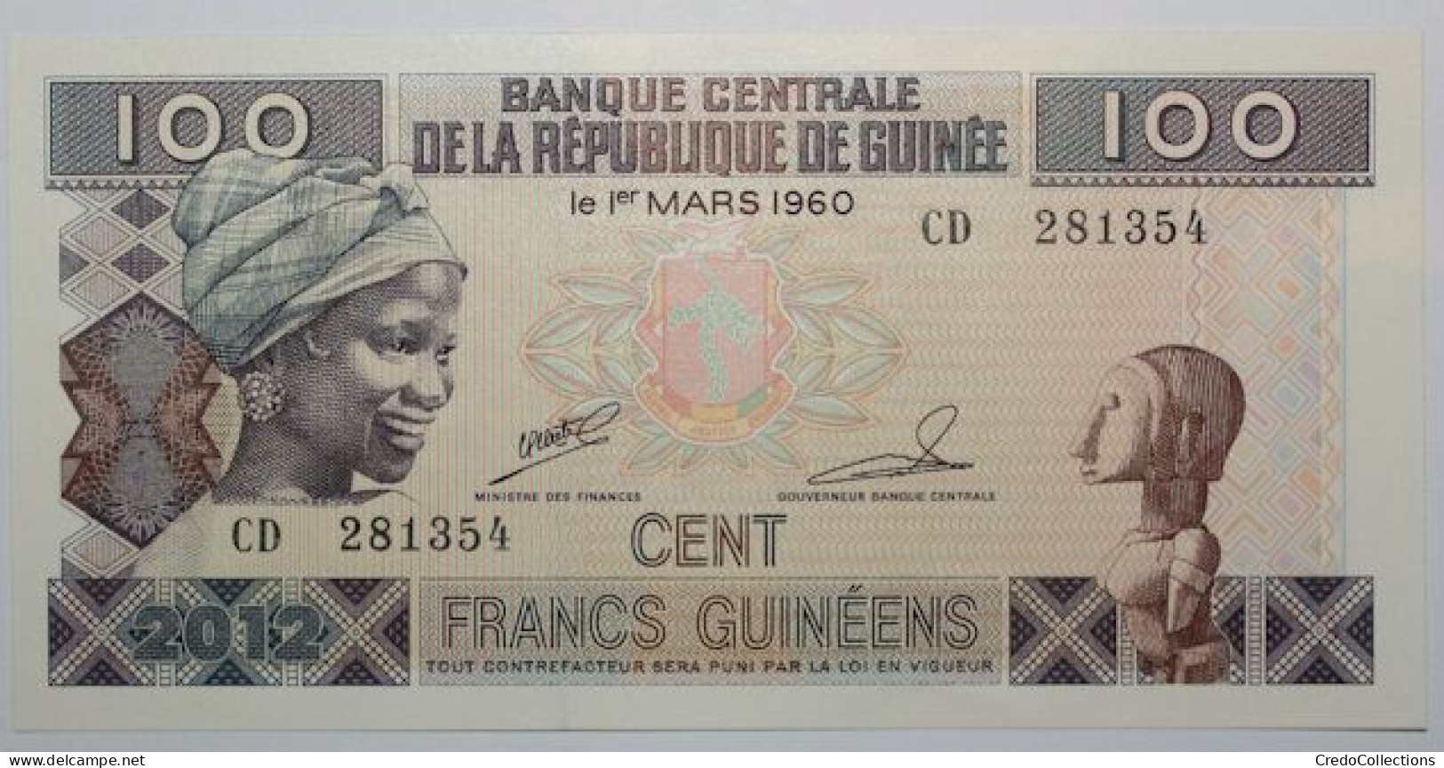 Guinée - 100 Francs Guinéens - 2012 - PICK 35b - NEUF - Guinée