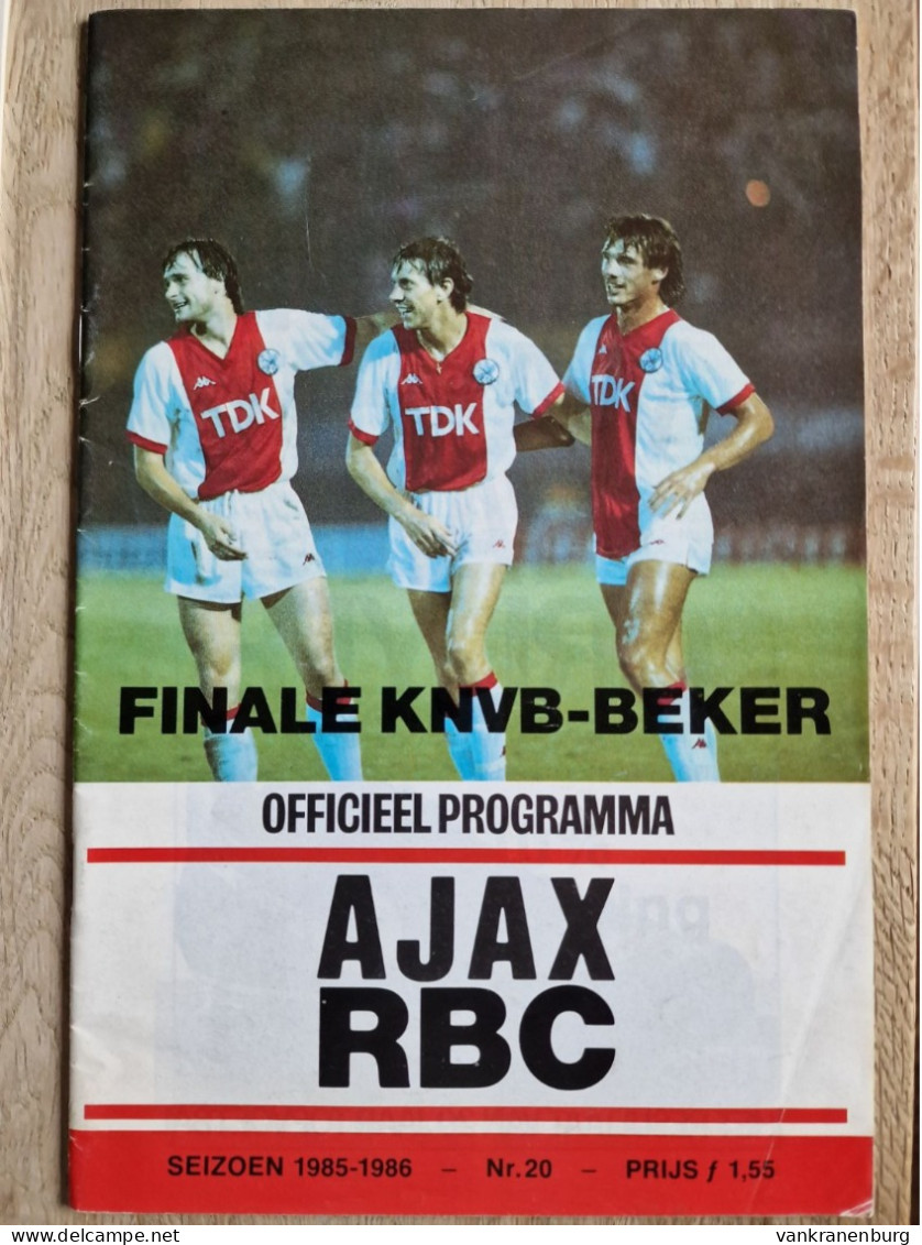 Programme Ajax - RBC Roosendaal - 28.5.1986 - Dutch Cup Final - Holland - Programm - Football - KNVB Beker Finale - Libros