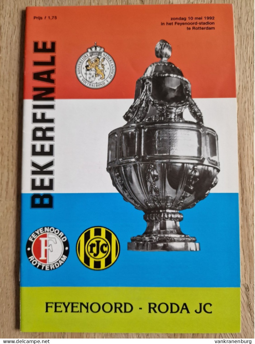 Programme Feyenoord - Roda JC - 10.5.1992 - Dutch Cup Final - Holland - Programm - Football - KNVB Beker Finale - Boeken