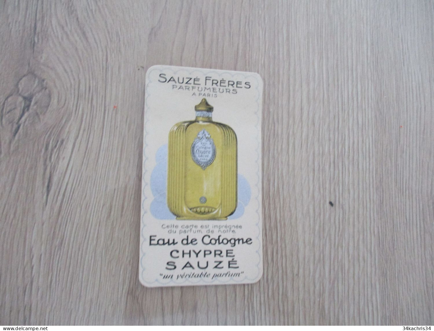 N7 Carte Parfumée Sauzé Frères Eau De Cologne Paris - Oud (tot 1960)