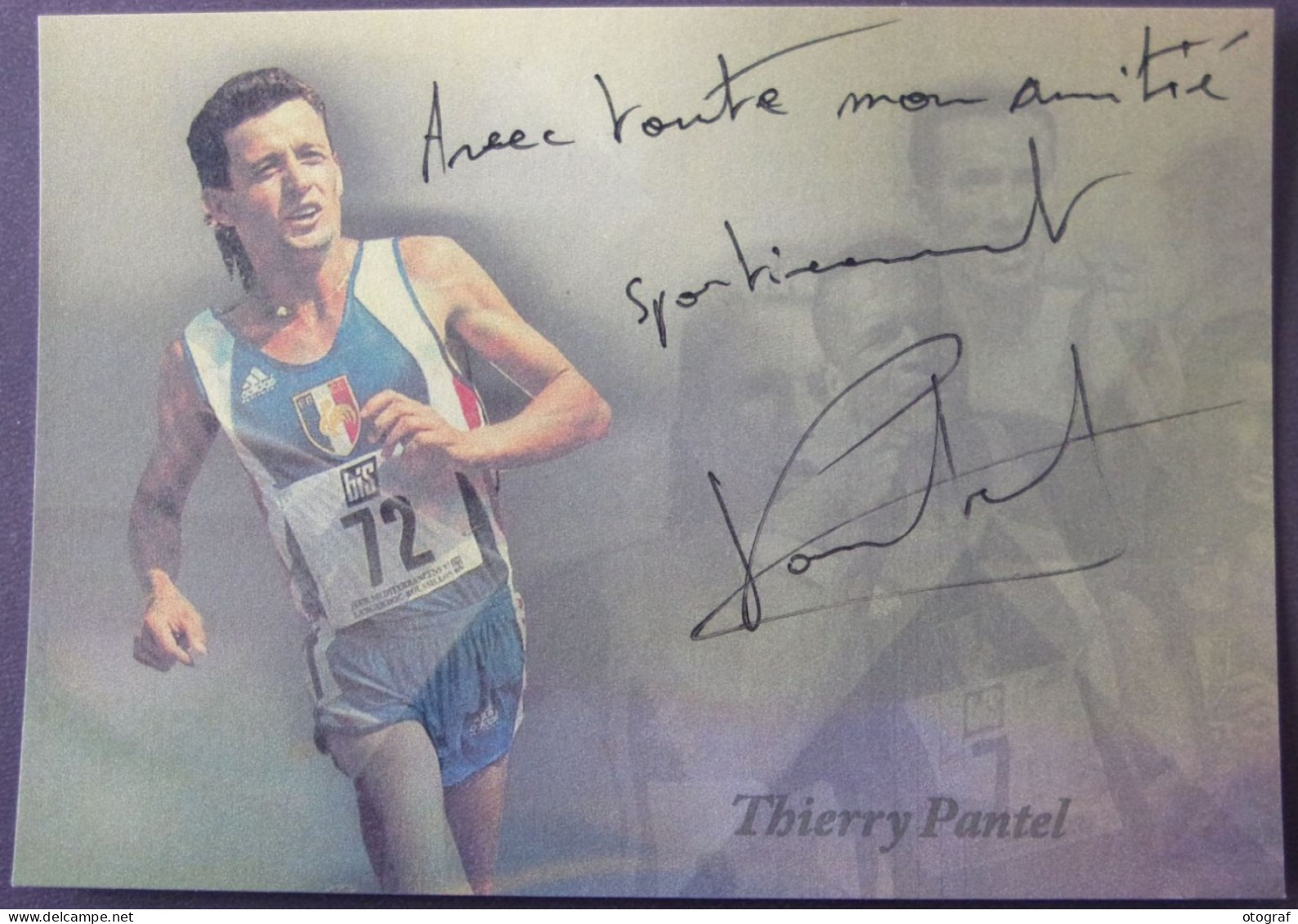 Thierry PANTEL - Dédicace - Hand Signed - Autographe Authentique - Athlétisme