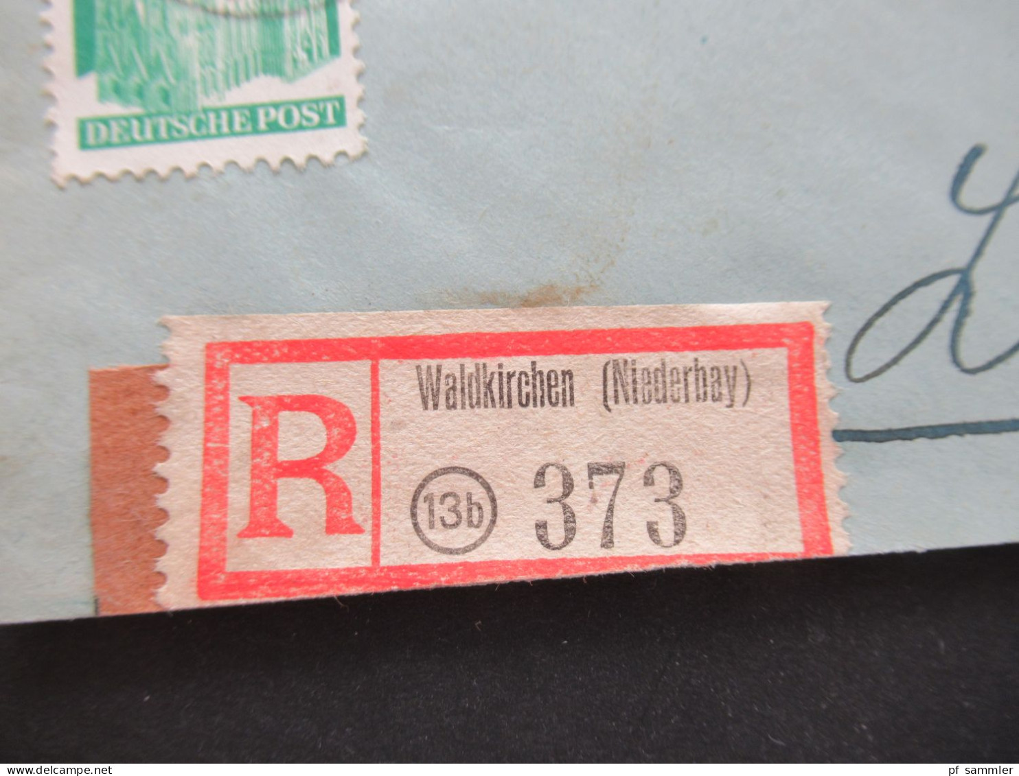 1949 Bizone Bauten MiF Nr.82 (2) Mit Nr. 80 (3) Einschreiben Fernbrief Waldkirchen (Niderbay) Nach Landshut - Covers & Documents