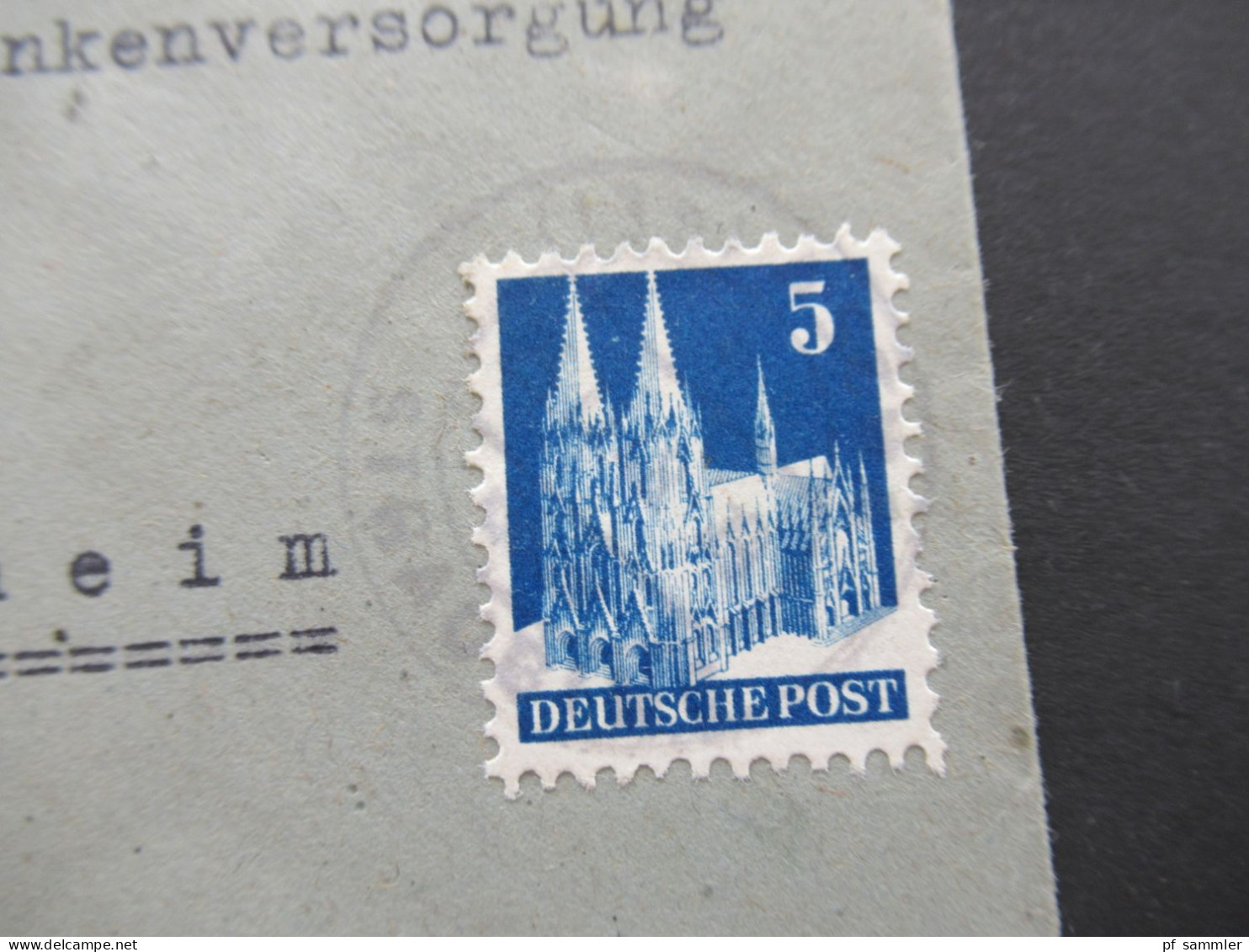 1948 Bizone Bauten MiF Nr.75 (2) MiF Mit Nr.92 Einschreiben Not R-Zettel Handschriftlich Ascha Nach Rosenheim - Storia Postale