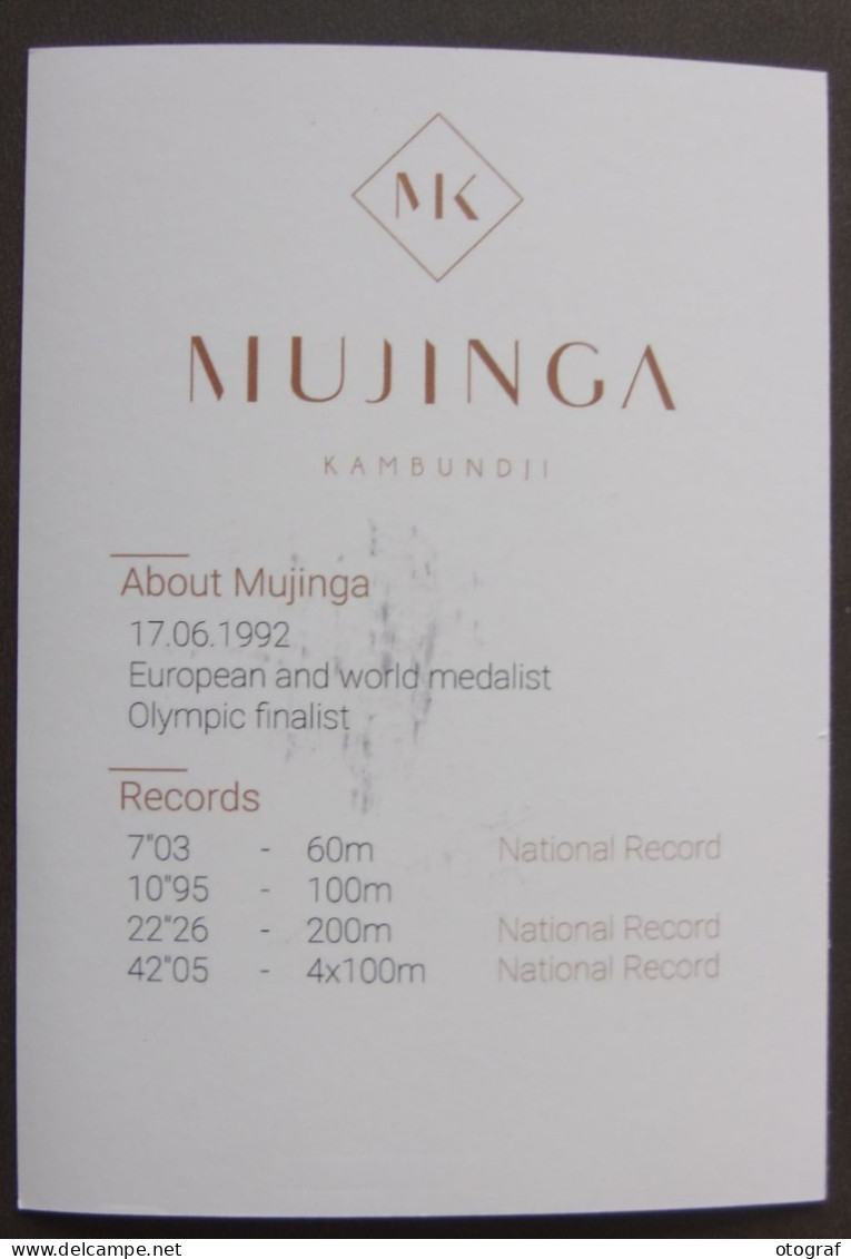 Mujinga KAMBUNDJI - Dédicace - Hand Signed - Autographe Authentique - Athlétisme