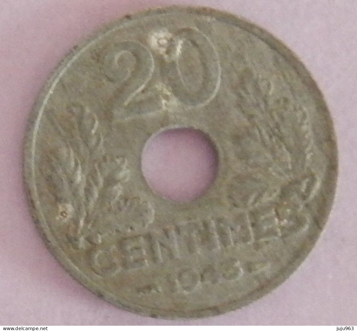 FRANCE 20 CENTIMES ANNEE 1943 VOIR 2 SCANS - 20 Centimes