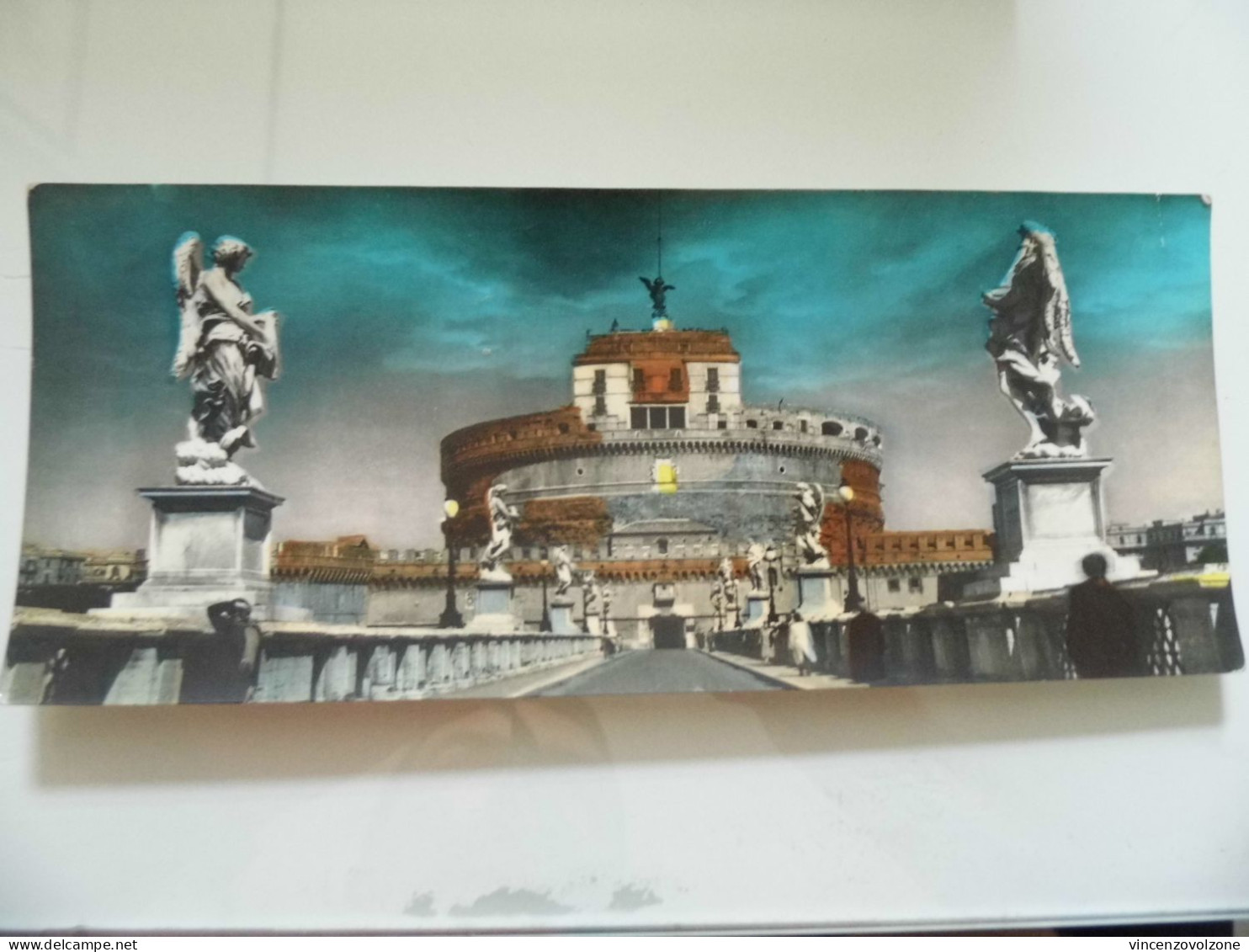 Cartolina Viaggiata Panoramica "ROMA Ponte E Castel S. Angelo" 1964 - Castel Sant'Angelo