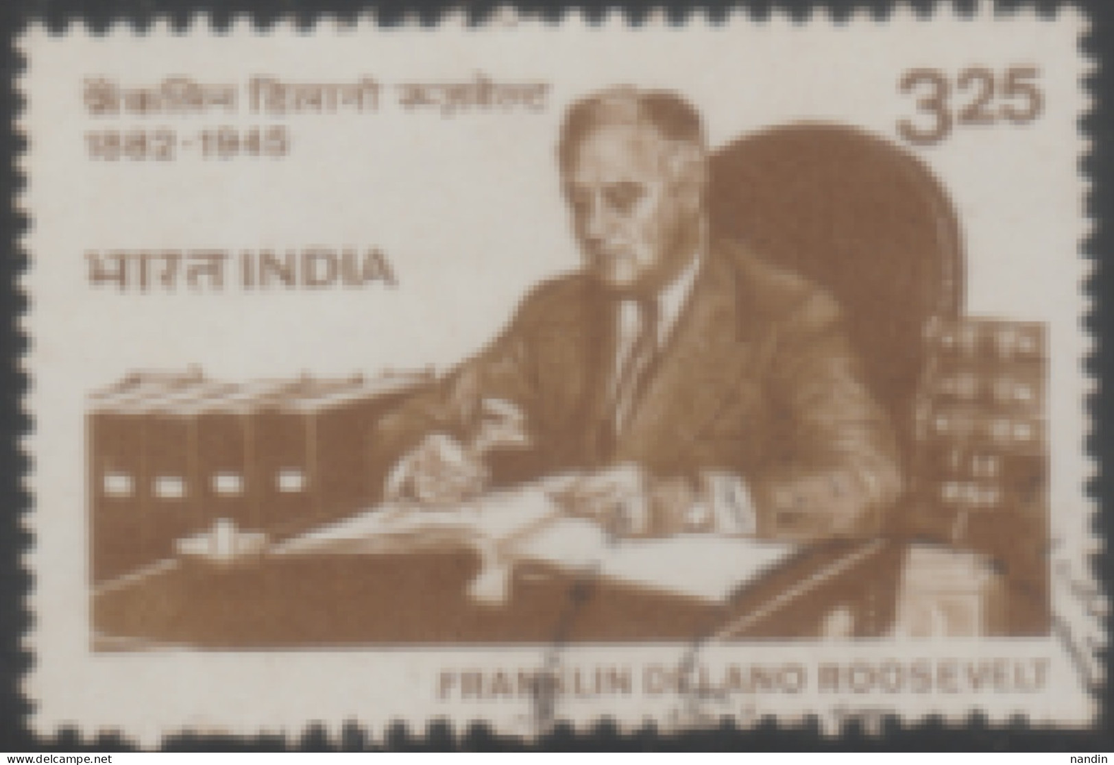 USED STAMP  FROM INDIA 1983  ON  The 100th Anniversary Of The Birth Of Franklin D. Roosevelt, American Statesman - Oblitérés