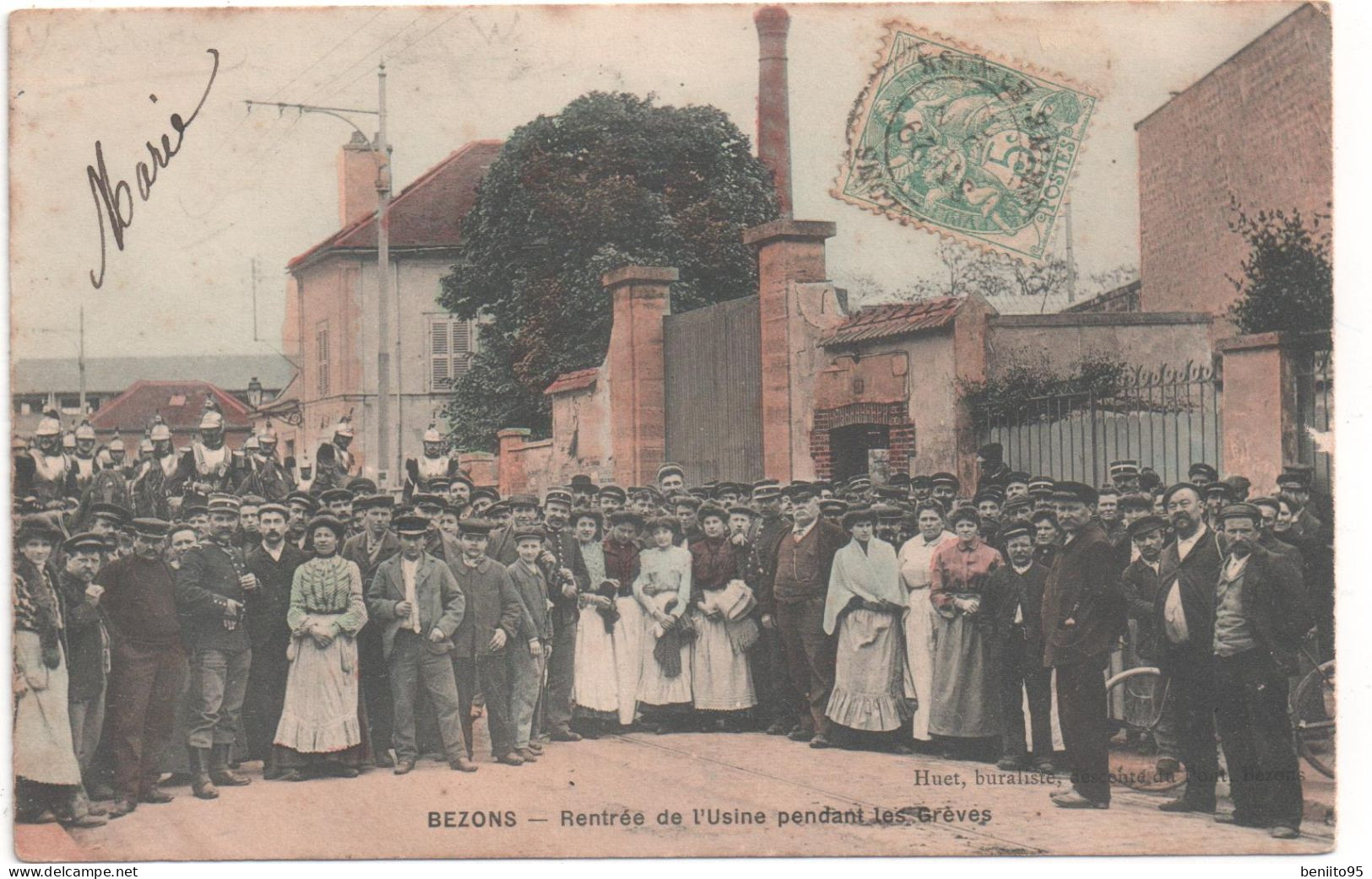 CPA De BEZONS - Rentrée De L'usine Pendant Les Grèves. - Other & Unclassified