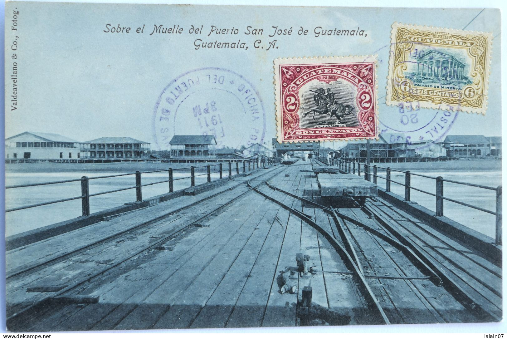 C. P. A. : GUATEMALA : Sobre El Muelle Del Puerto SAN JOSE De Guatemala, 2 Sellos En 1911 - Guatemala