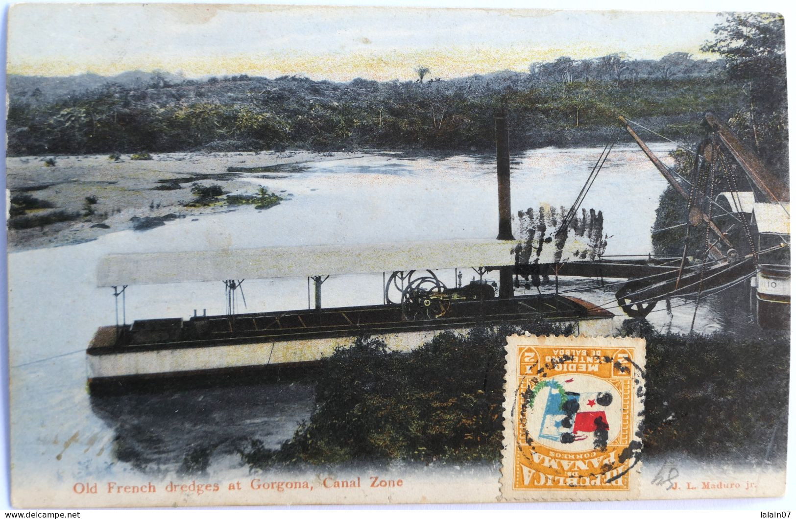 C. P. A. : PANAMA : Old French Dredges At GORGONA, Canal Zone, Stamp - Panama