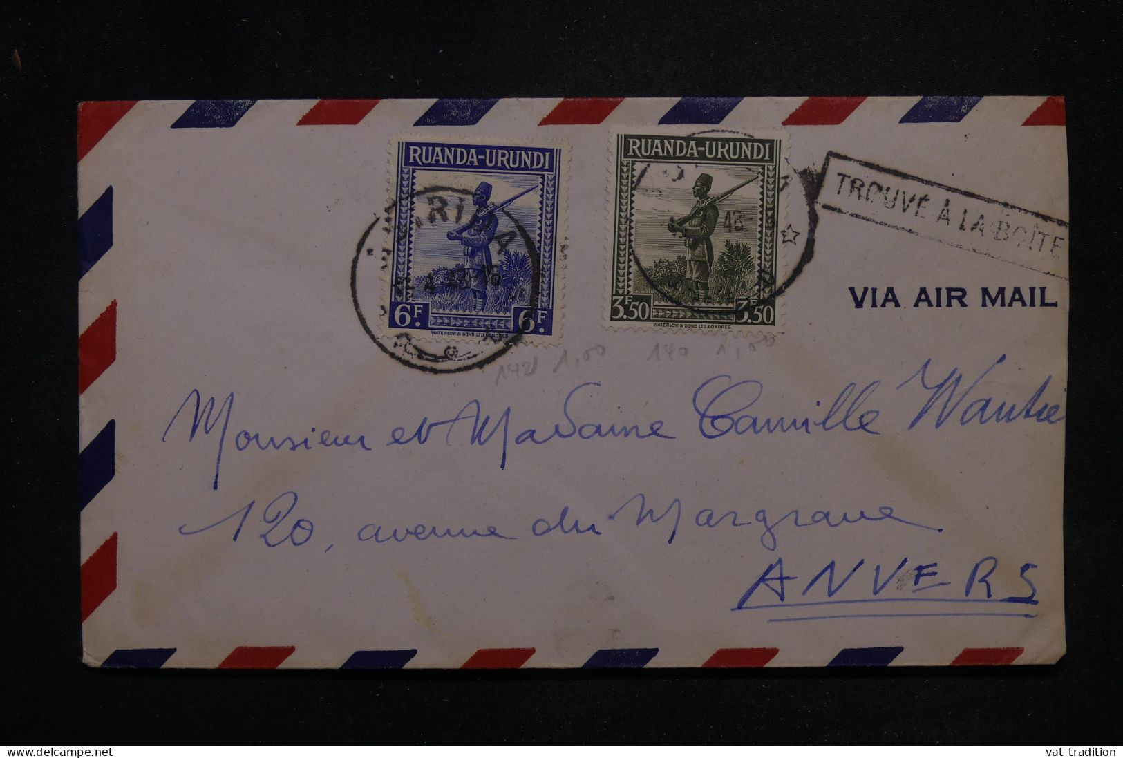 RUANDA URUNDI - Enveloppe Pour La Belgique En 1948 -  L 147315 - Cartas & Documentos