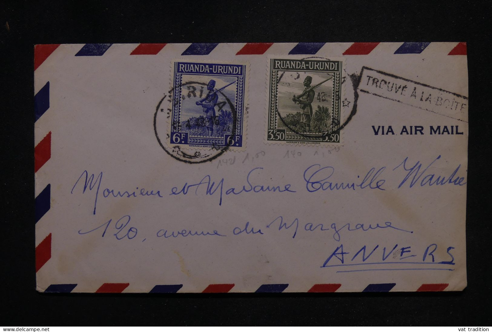 RUANDA URUNDI - Enveloppe Pour La Belgique En 1948 -  L 147315 - Lettres & Documents