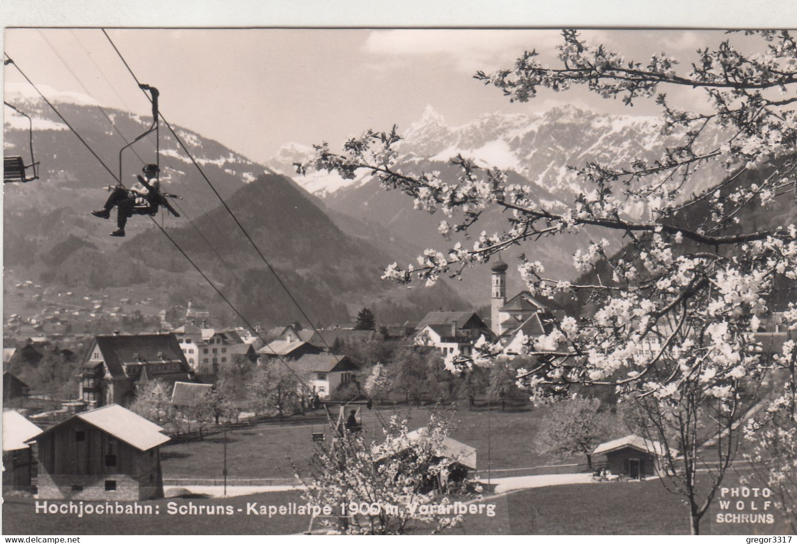 D5240) SCHRUNS - Kapellalpe - Vorarlberg - HOCHJOCHBAHN Sessellift - Häuser Kirche - Schruns