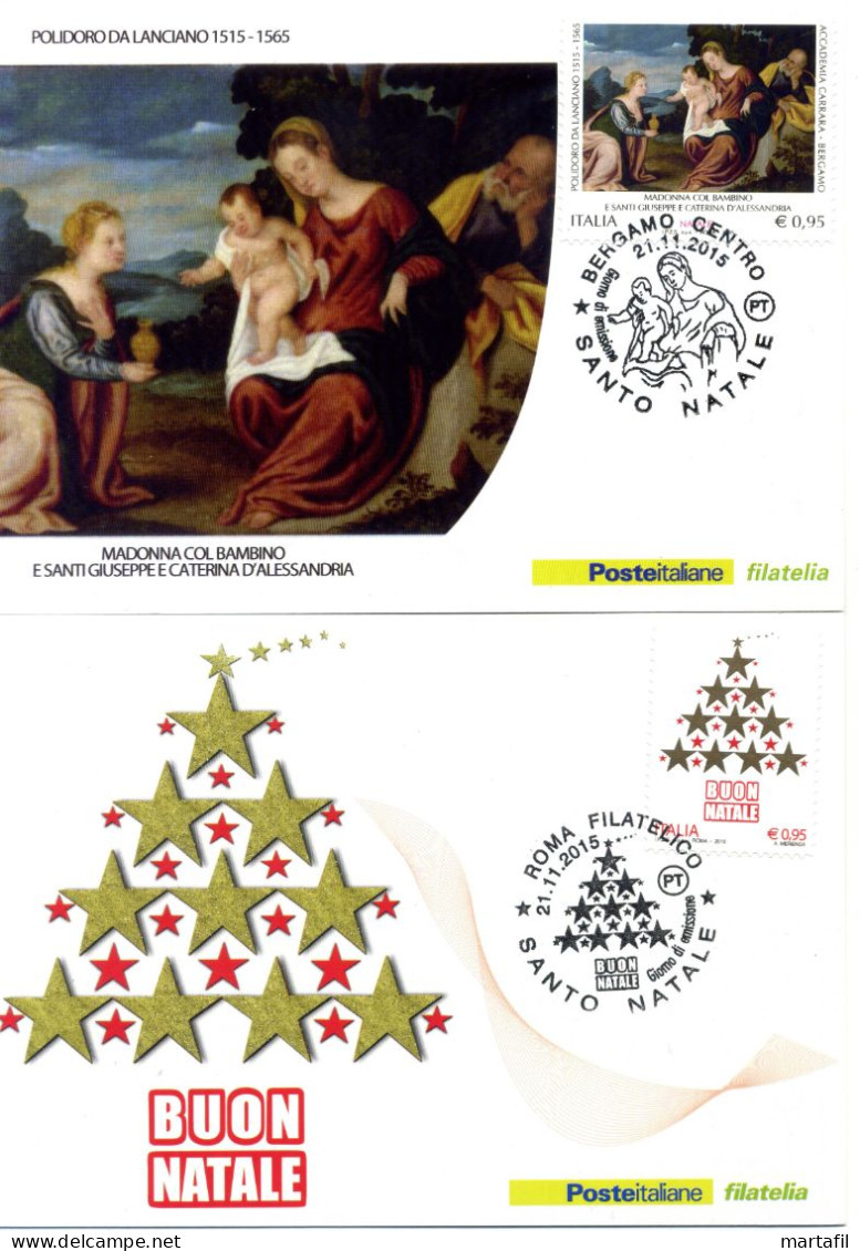 2015 Cartolina Maxi POSTE ITALIANE Natale - Cartoline Maximum