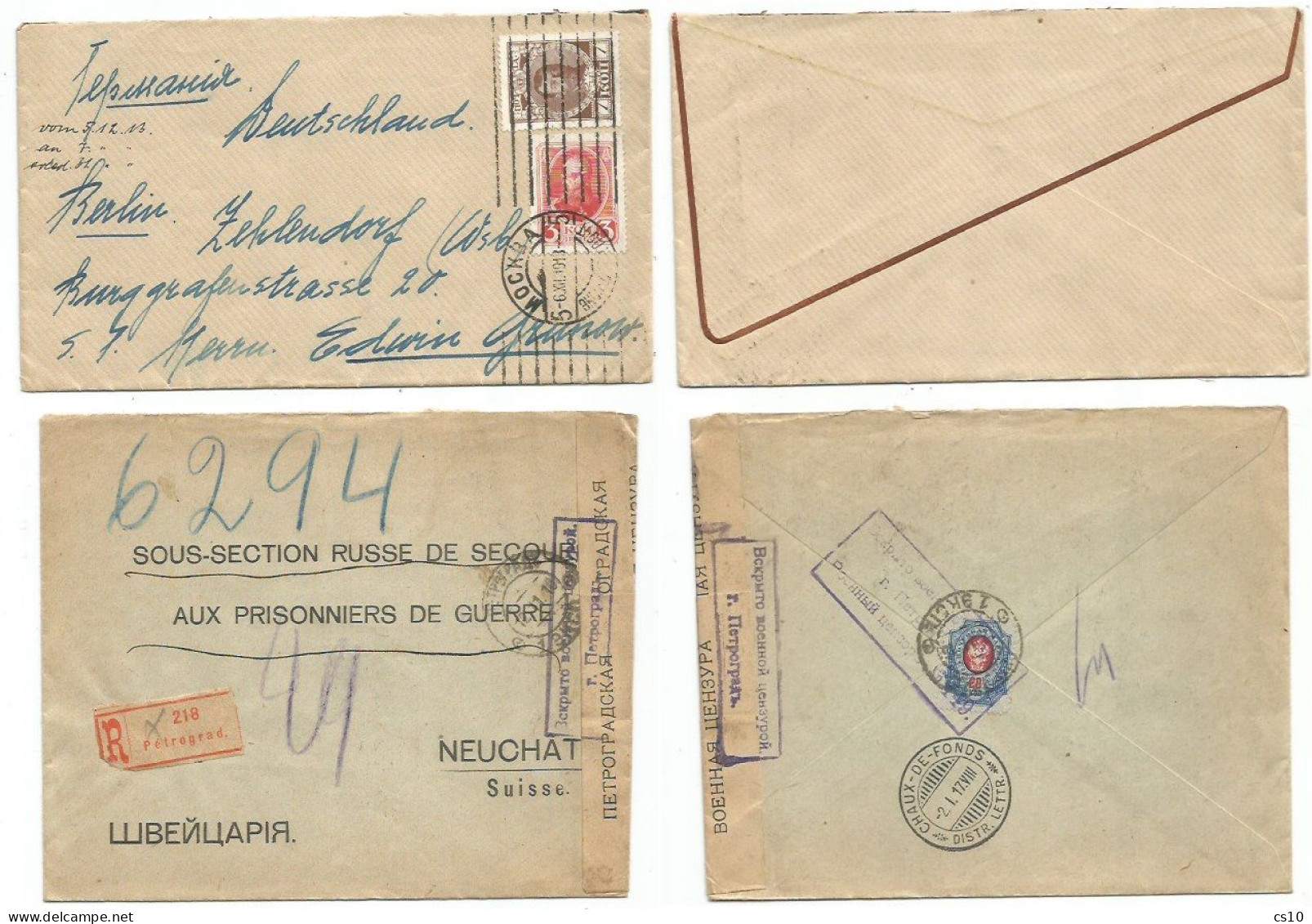 Russia Empire & USSR Postcards & Postal History Lot In 34 Pcs Including Scarce Propaganda Reg To Libya (18scans) - Verzamelingen