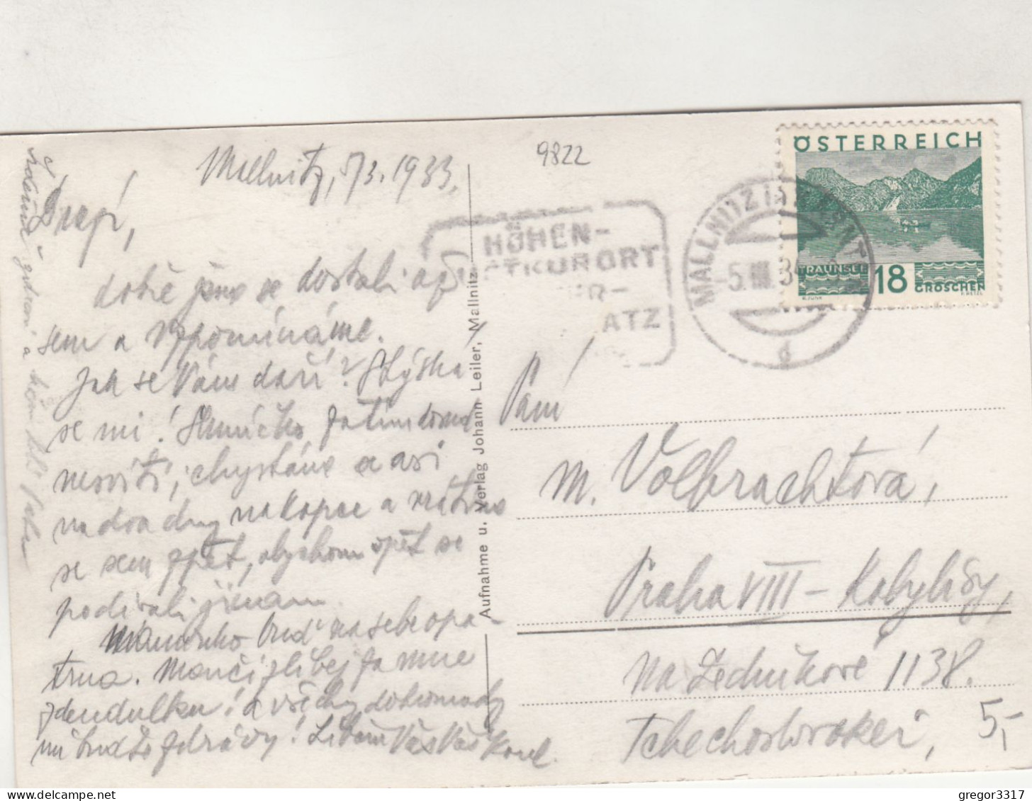 D5274) MALLNITZ - Motiv Mit Geisel U. Feldseekopf - Verschneites HAUS - 1933 !! - Mallnitz