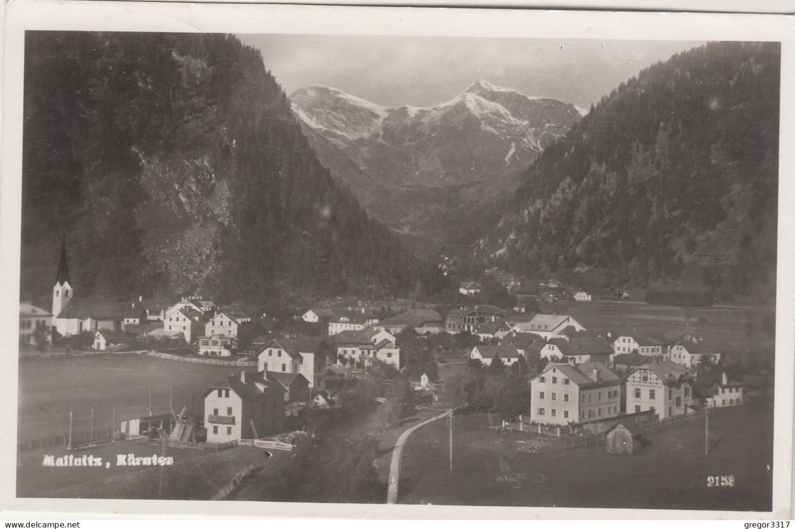 D5276) MALLNITZ - Kärnten - Schöne HÄUSER DETAILS U. Kirche Links Im Bild 1944 - Mallnitz