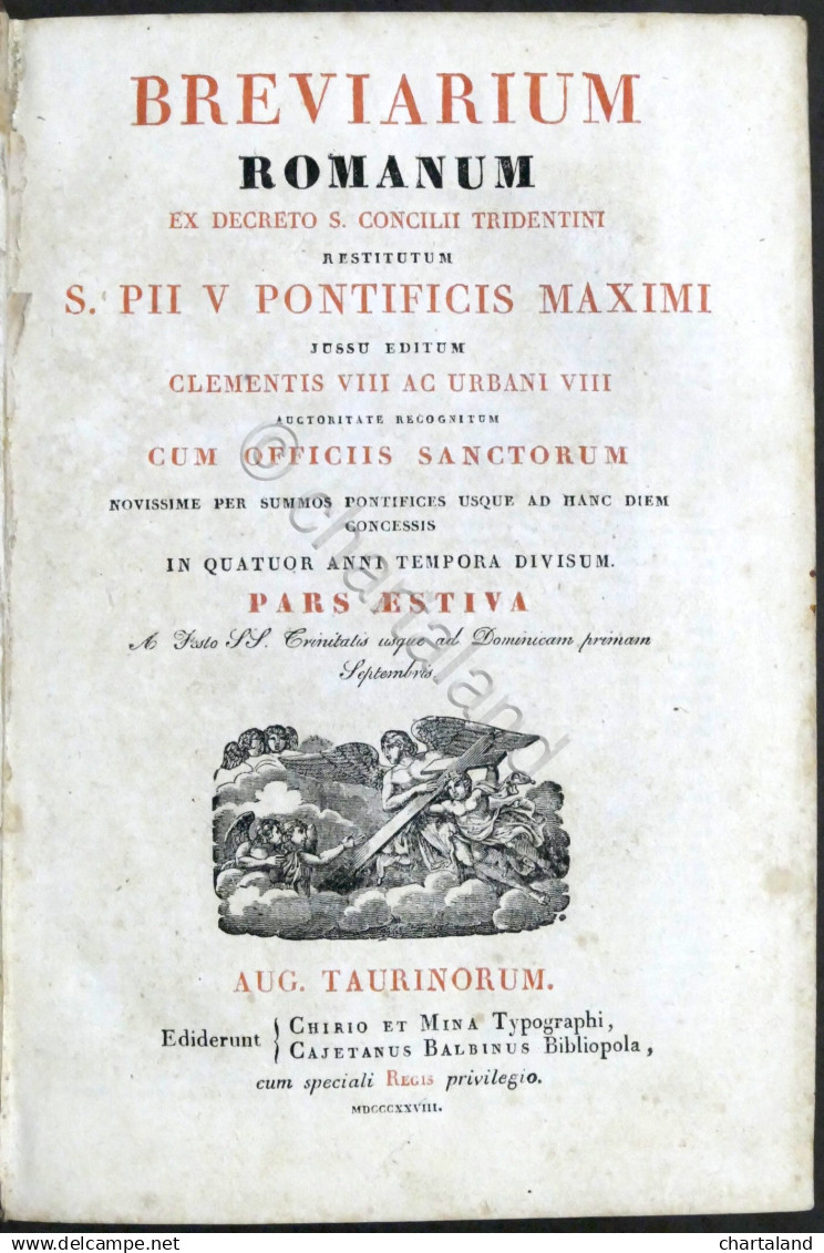 Breviarum Romanum In Quatuor Anni Tempora Divisum - Pars Aestiva - Ed. 1828 - Altri & Non Classificati