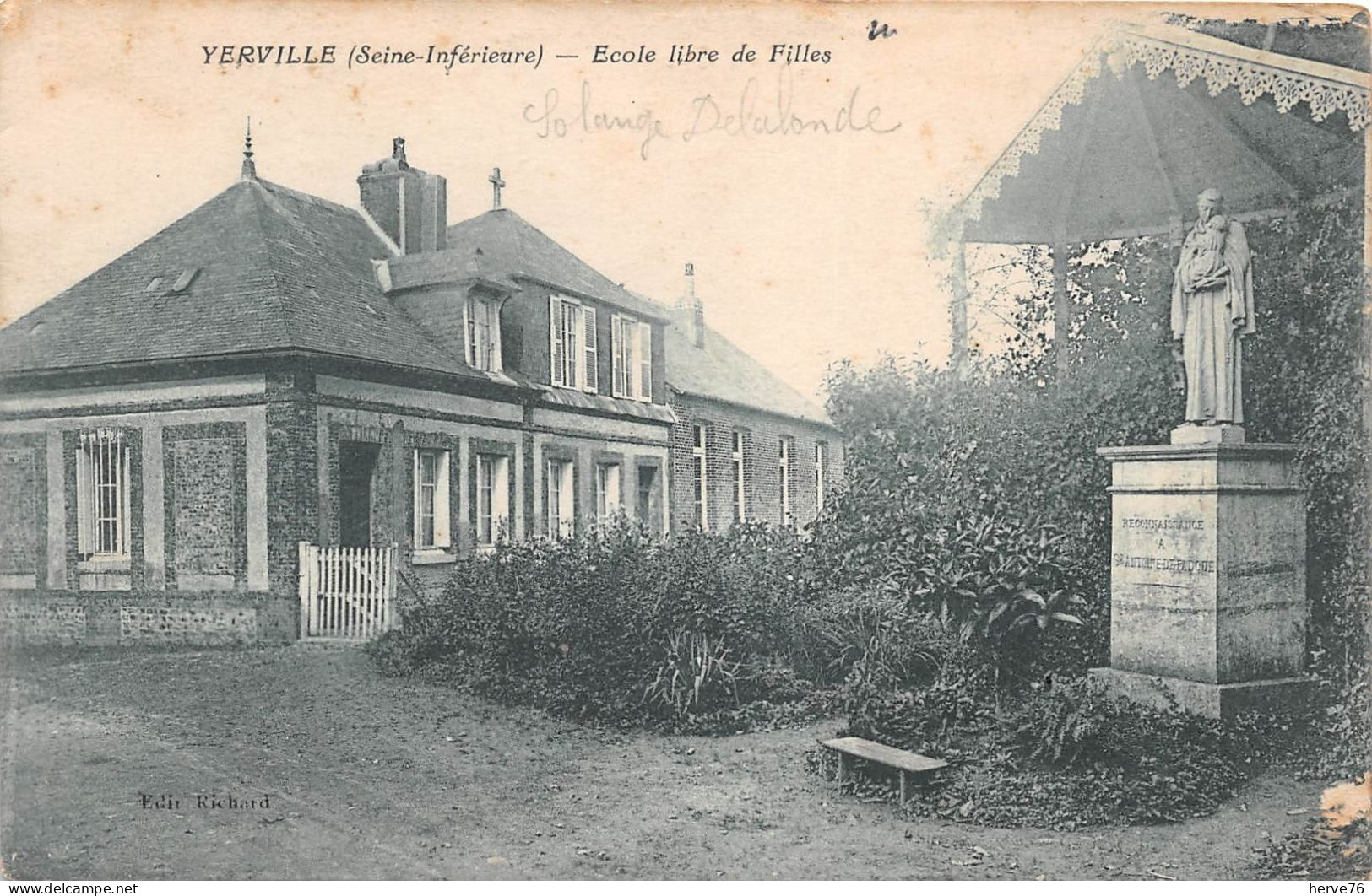 YERVILLE - Ecole Libre De Filles - Yerville