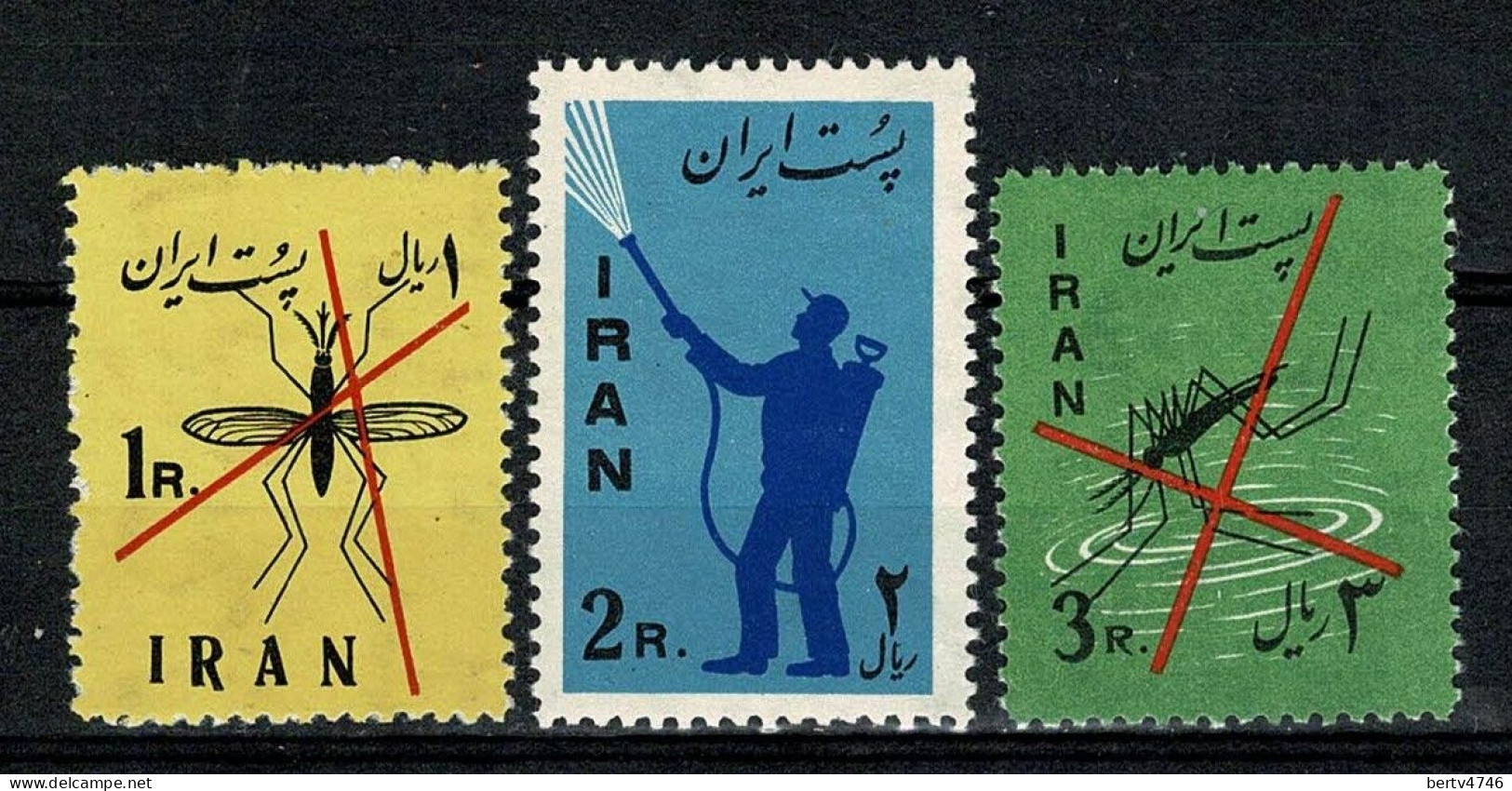 Iran 1960 Yv & T 953/55**, Mi 1077/79**, Sc. 1156/58**, MNH - Iran