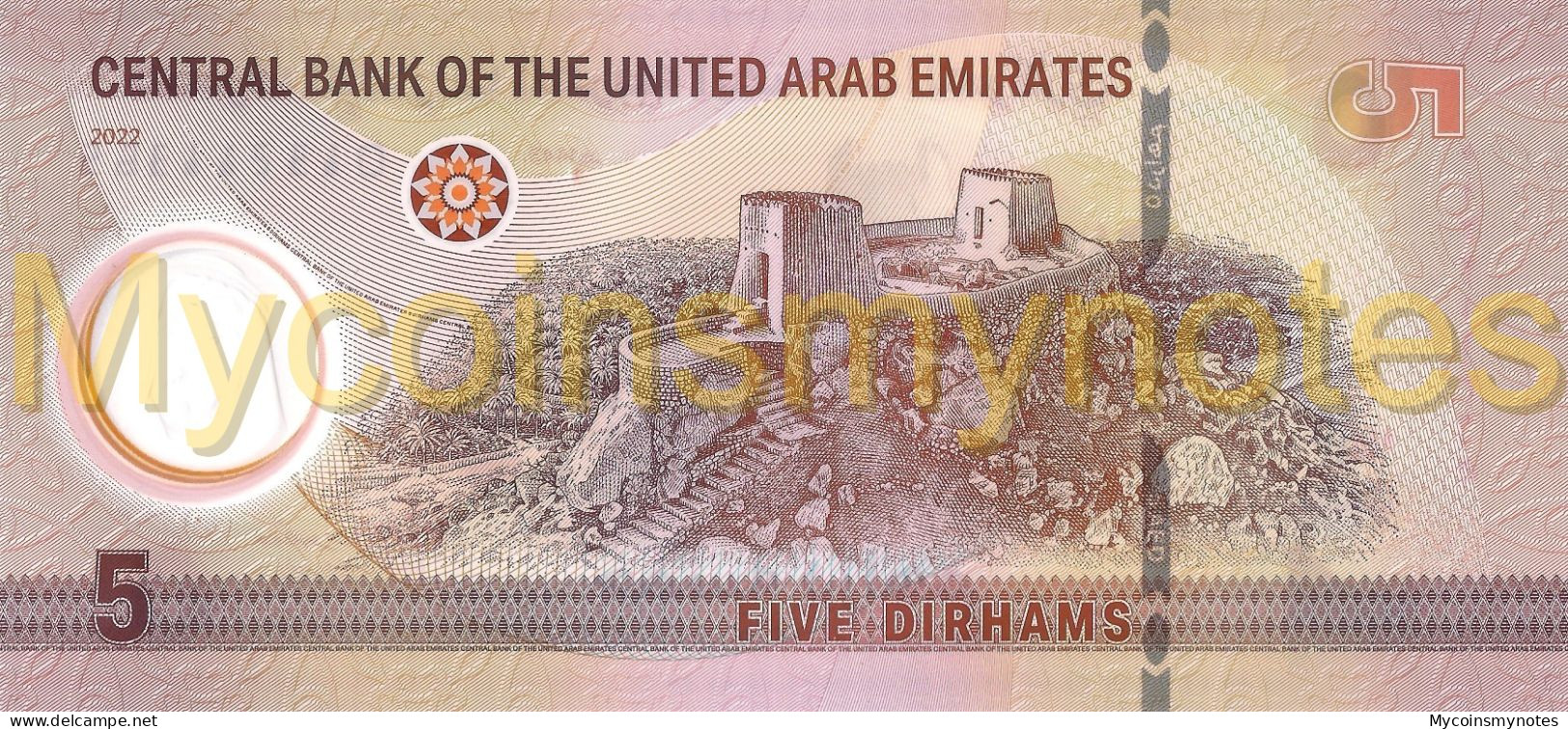 UNITED ARAB EMIRATES, 5 Dirhams, 2022, Pick NEW, UNC - Verenigde Arabische Emiraten