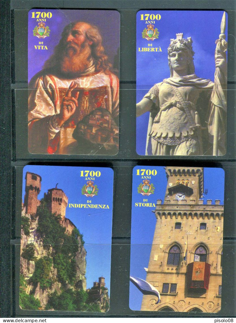 SAN MARINO 4 SCHEDE TELEFONICHE 1700 REPUBBLICA SAN MARINO - San Marino