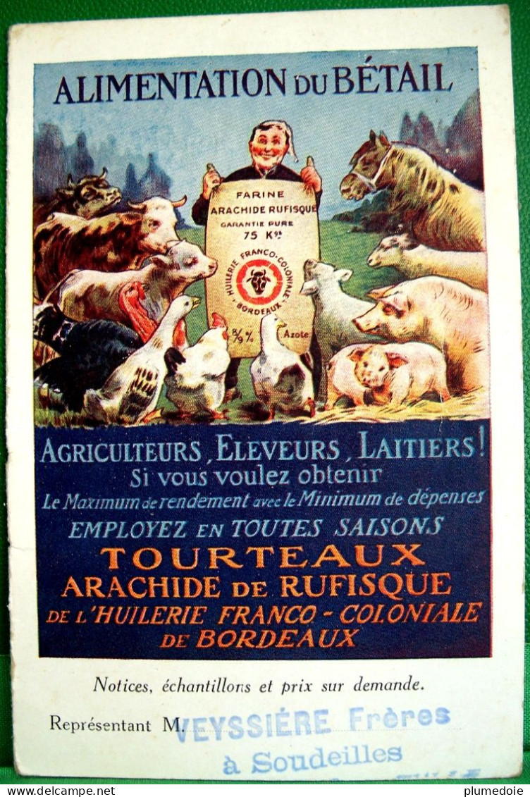 Calendrier Publicitaire Double Feuillet Années 1923 & 1924 ALIMENTATION DU BETAIL. TOURTEAUX HUILERIE FRANCO COLONIALE - Petit Format : 1921-40